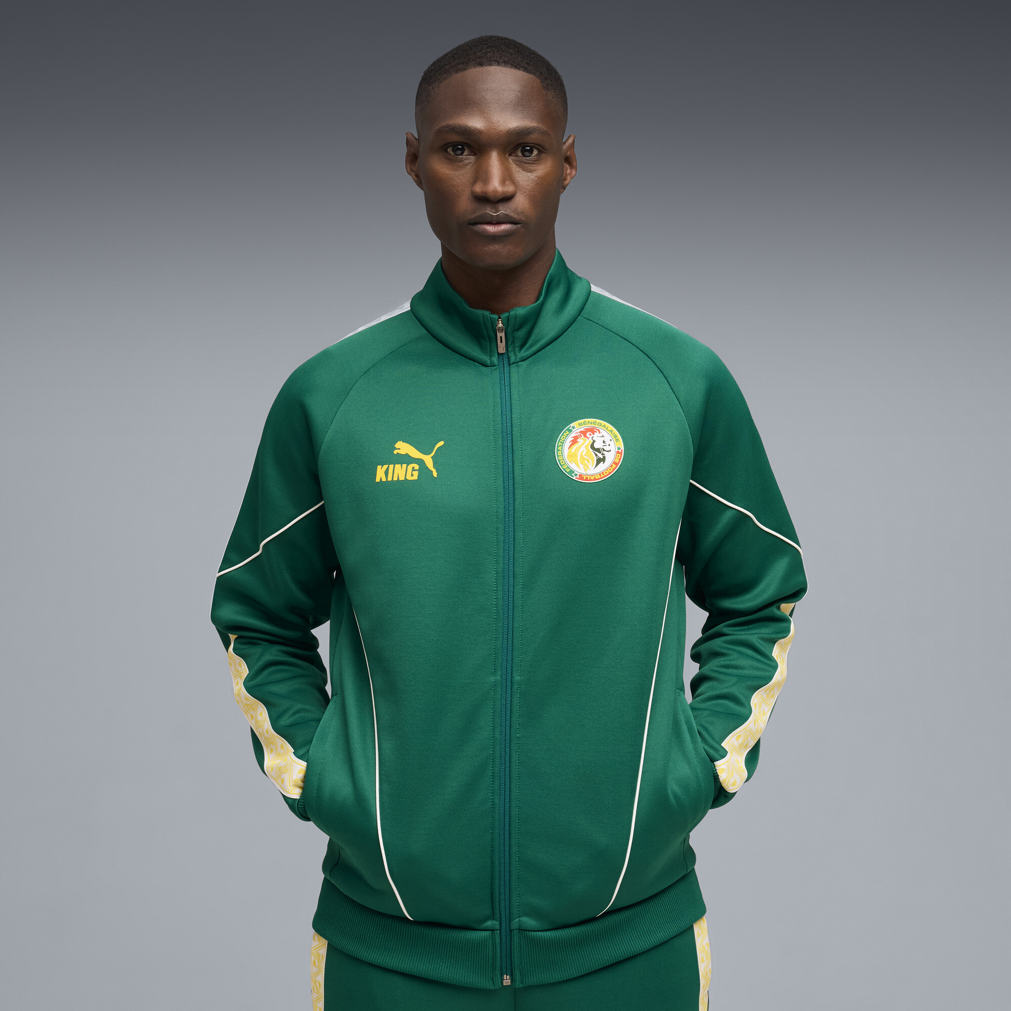 PUMA Senegal KING Anthem Men's Soccer Jacket in Green, Size M