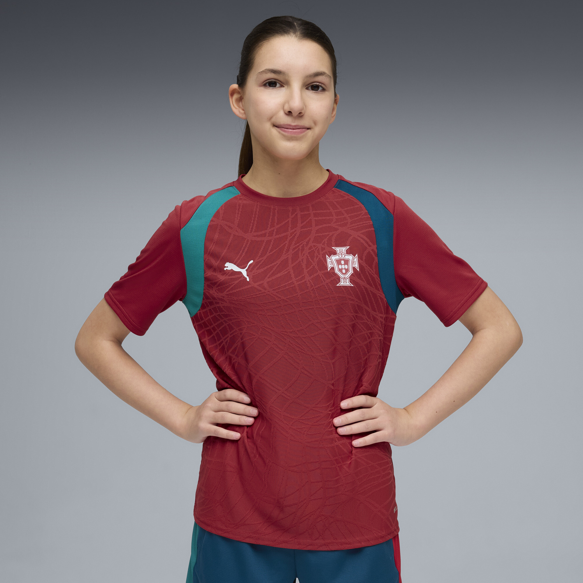 PUMA Portugal Big Kids' Soccer Training Jersey in Red, Size L