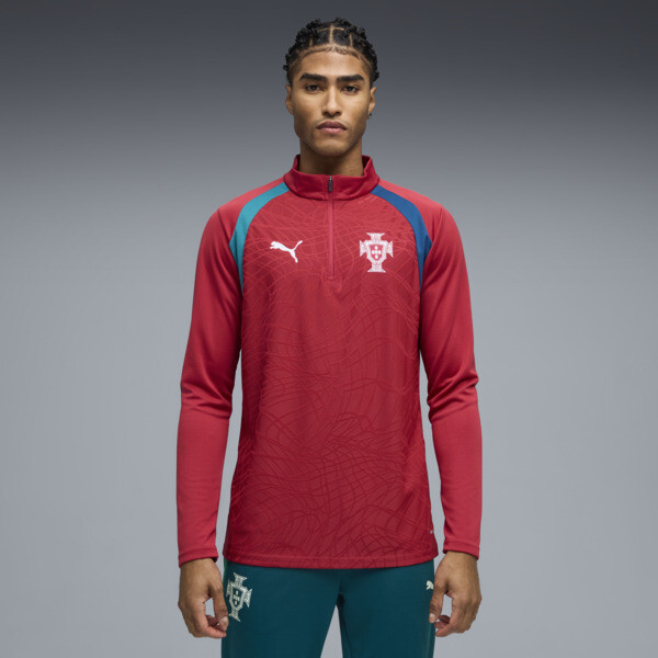 Remera PUMA manga larga de entrenamiento Portugal para Hombre En Club Rojo/Silver Mist