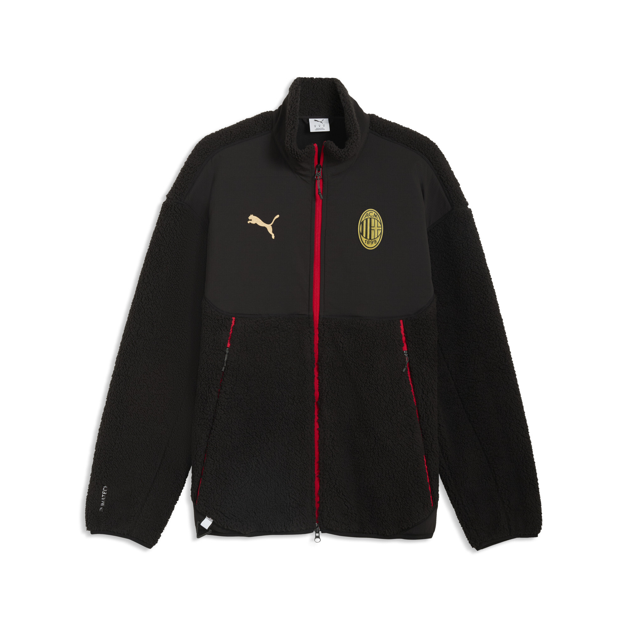 AC Milan PUMATECH Soft Tech sherpajack voor Heren, Zwart, Maat S