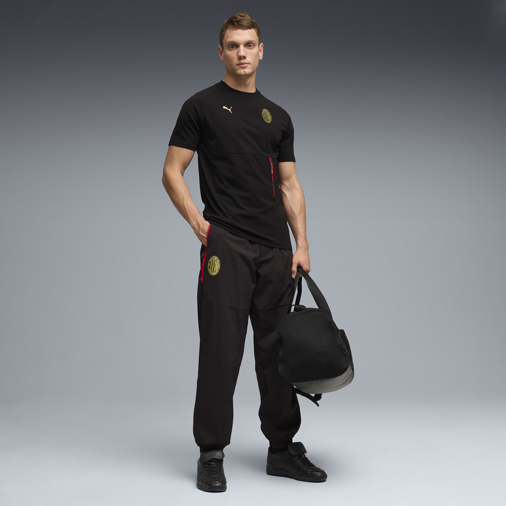 AC Milan PUMATECH Winterized relaxte broek voor Heren, Zwart, Maat L thumbnail 2