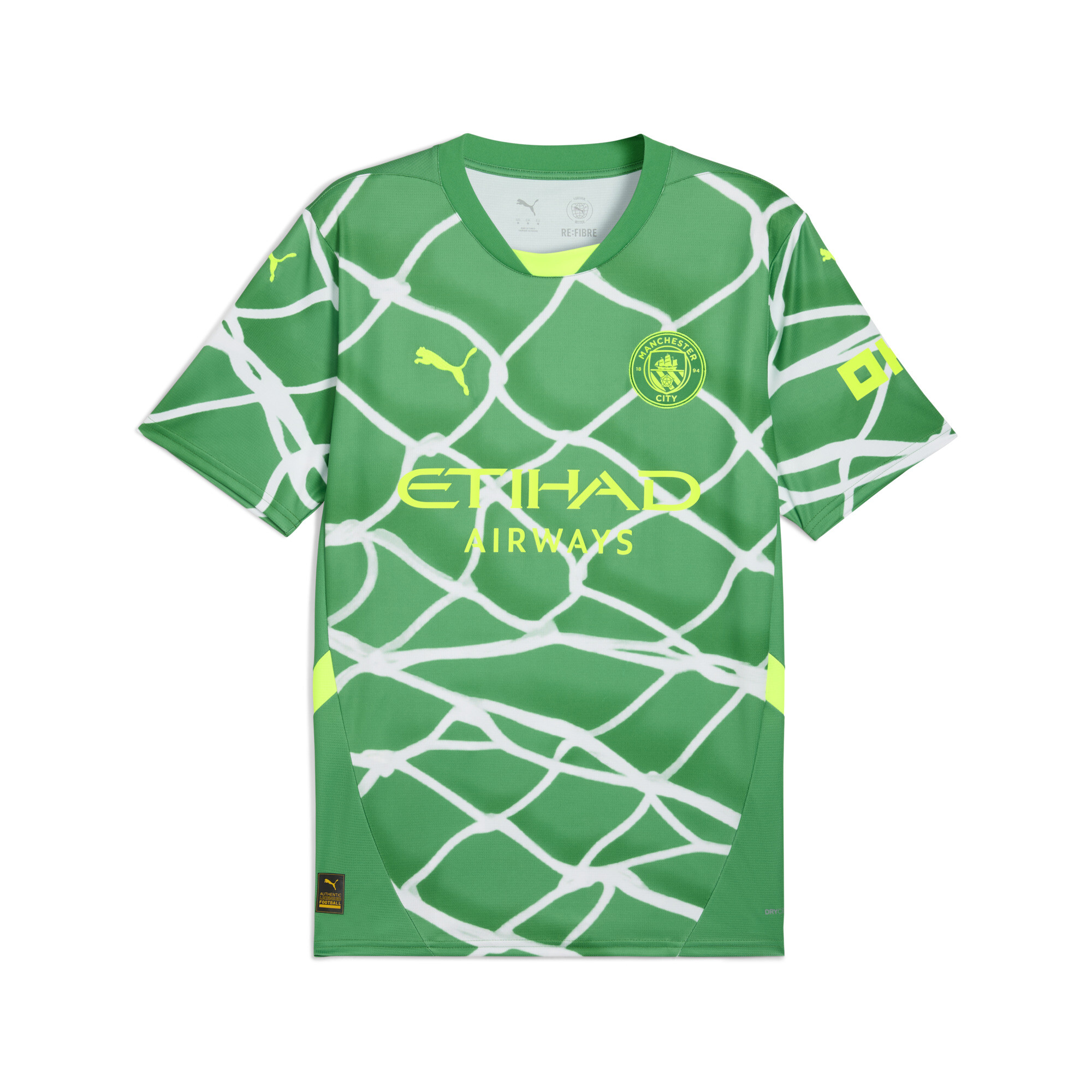 Puma Manchester City 24/25 Torwarttrikot Herren | Mit Print | Grassy Green/Yellow Alert | Größe: S