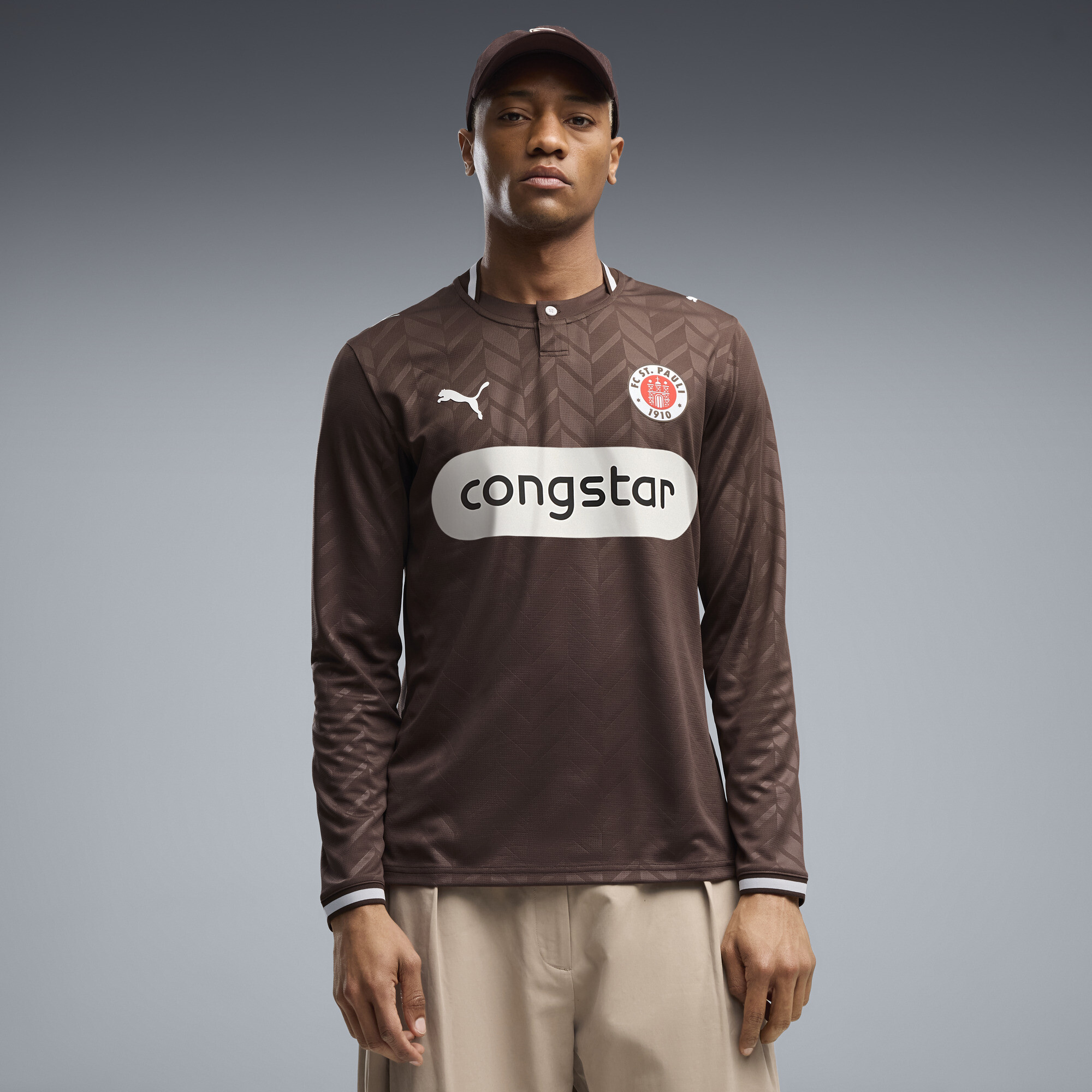 PUMA FC St. Pauli 26/27 Langarm-Heimtrikot Herren, Accessoires, Braun, XXL