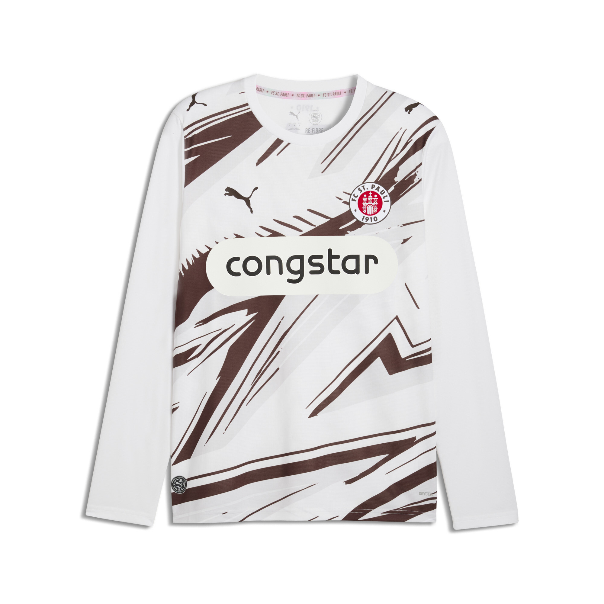 PUMA FC St. Pauli 26/27 Langarm-Auswärtstrikot Herren, Accessoires, Weiß, XXL