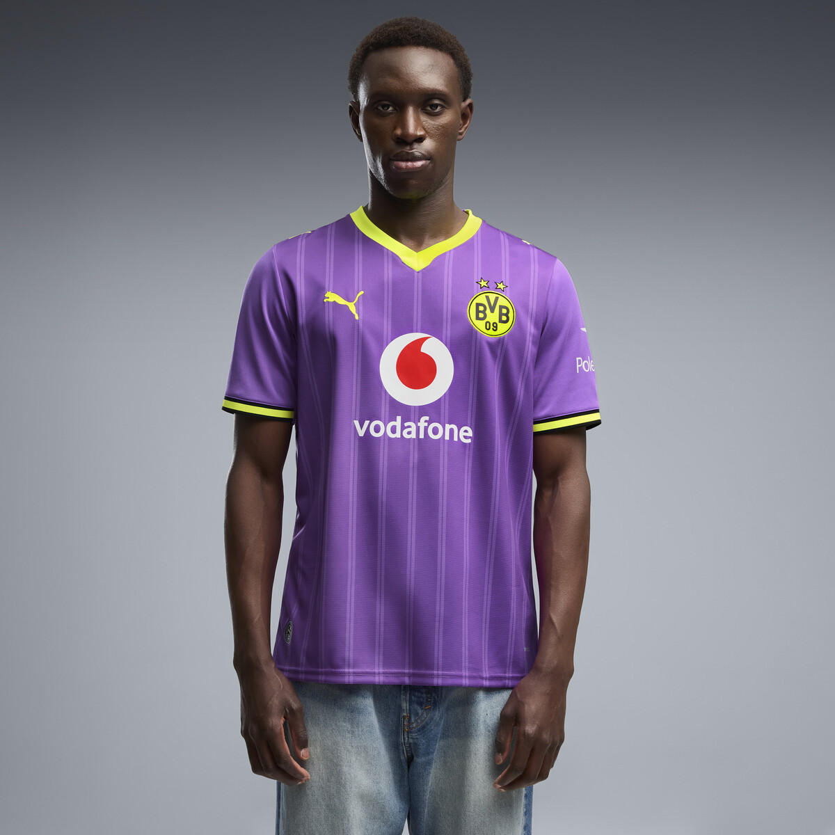 Borussia Dortmund 26/27 Third Jersey Men in Purple Glimmer/Yellow Alert by PUMA, Small