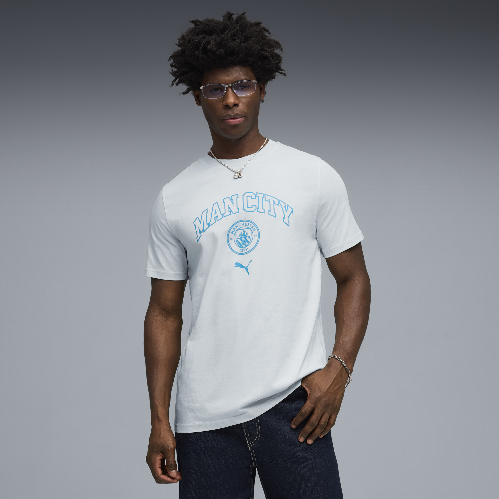 PUMA Manchester City ftblCulture T-shirt voor Heren, Blauw, Maat M thumbnail 4
