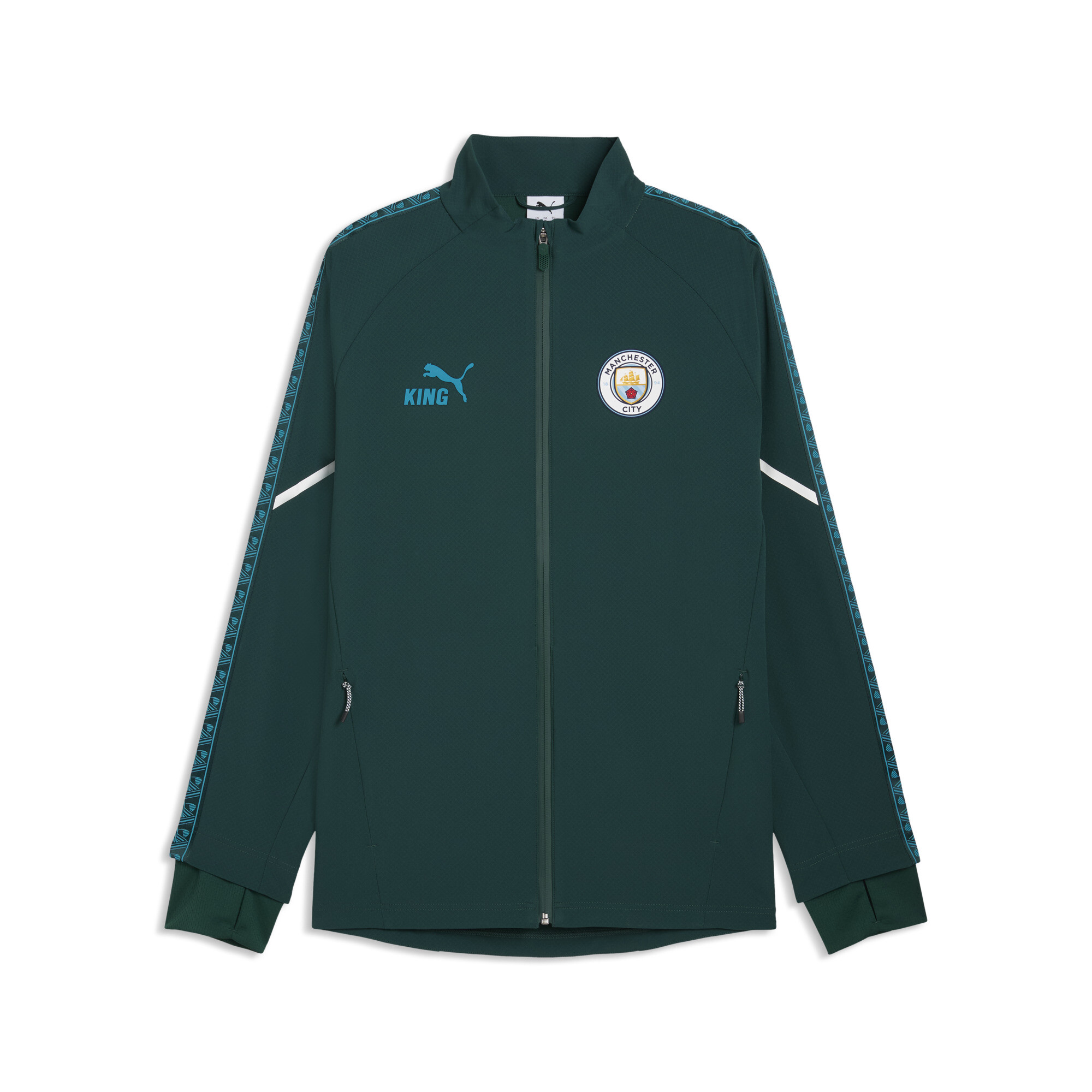 PUMA Manchester City KING Ultimate Anthem trainingsjack voor Heren, Blauw/Groen, Maat XS thumbnail 3