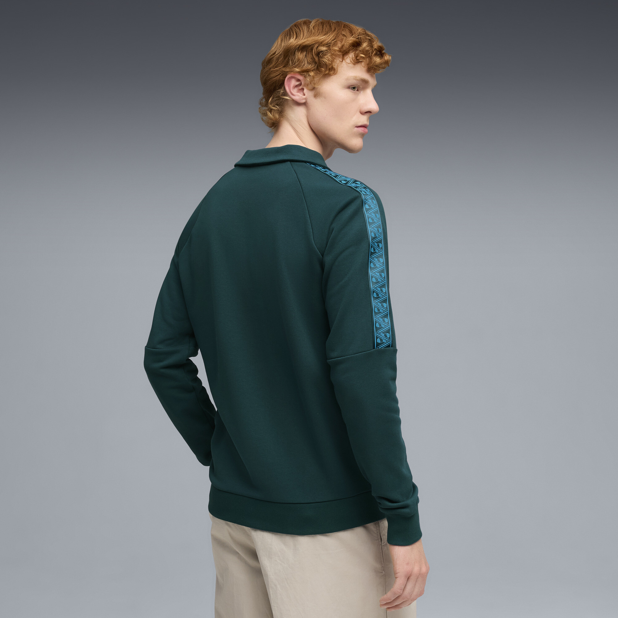 PUMA Manchester City KING Drill Crew sweatshirt voor Heren, Blauw/Groen, Maat M thumbnail 3