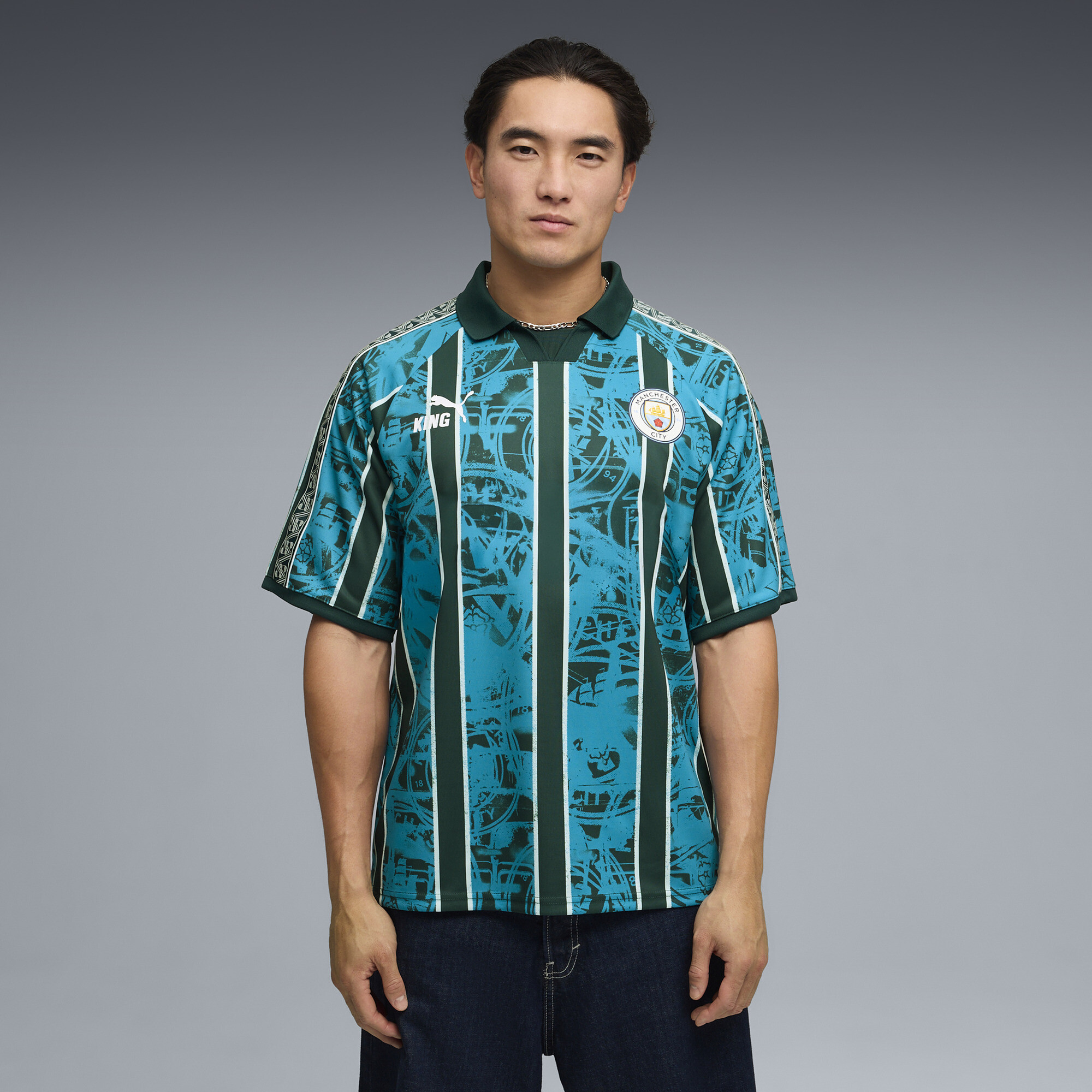 PUMA Manchester City KING Retro shirt voor Heren, Blauw, Maat XS thumbnail 6