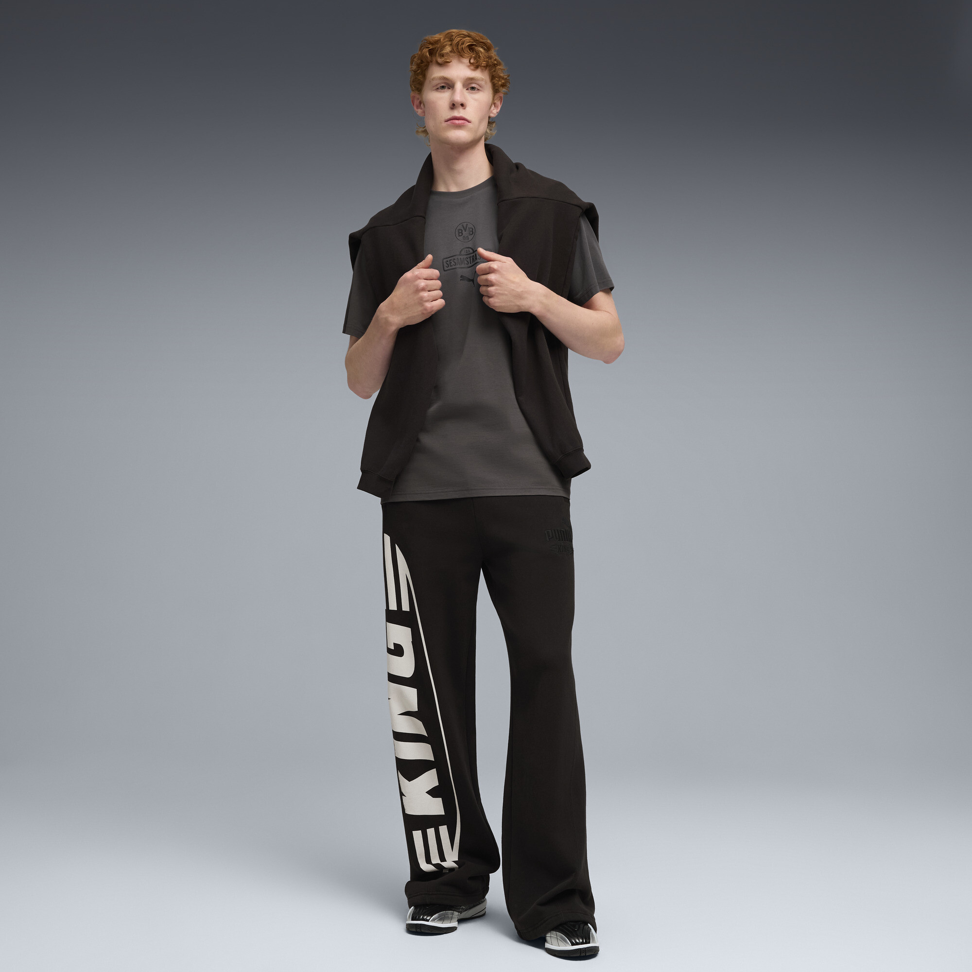 PUMA Borussia Dortmund x Sesamstraat T-shirt voor Heren, Grijs/Geel, Maat XXL thumbnail 6