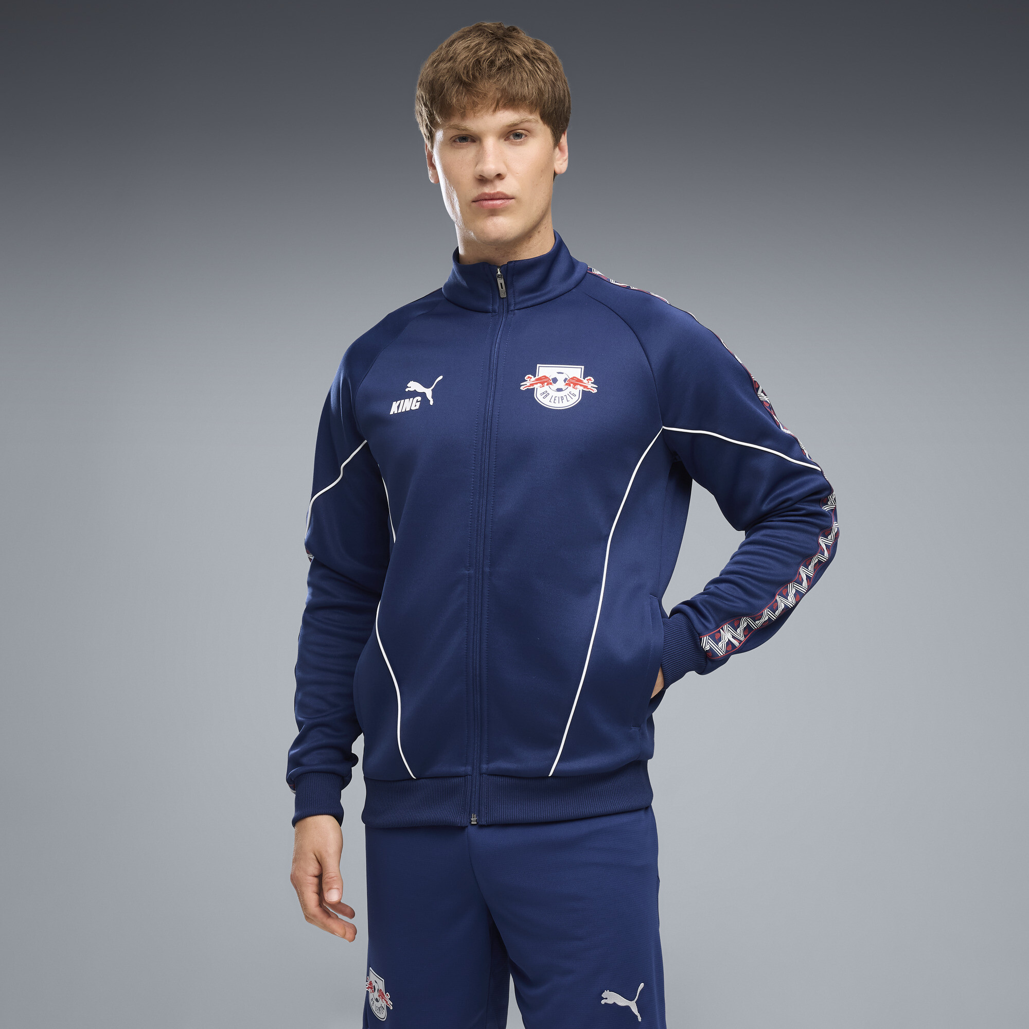 PUMA RB Leipzig KING Anthem Jacke mit Reißverschluss Herren, Kleidung, Blau, XXL