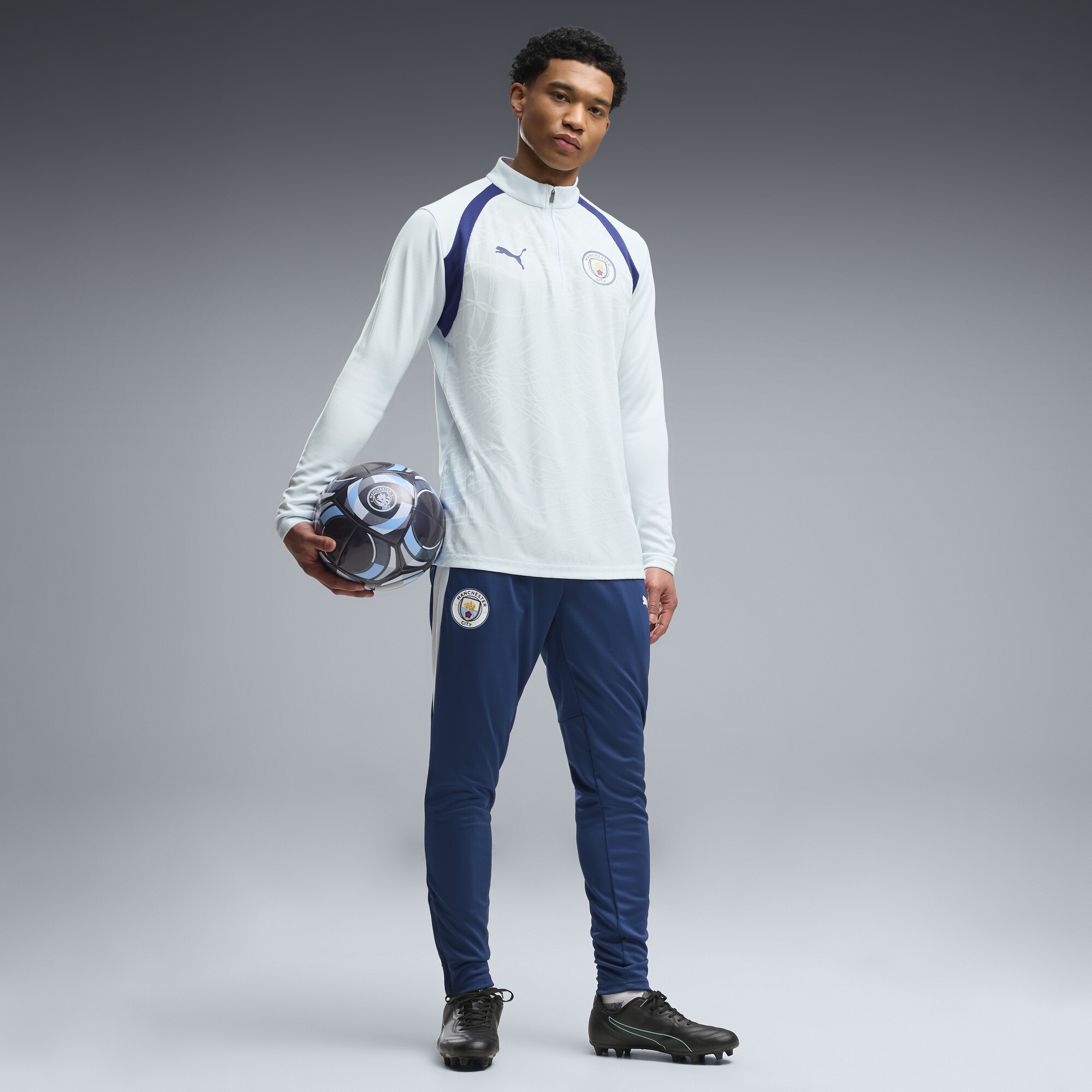 PUMA Manchester City Men's Slim Soccer Training Pants in Blue, Size S