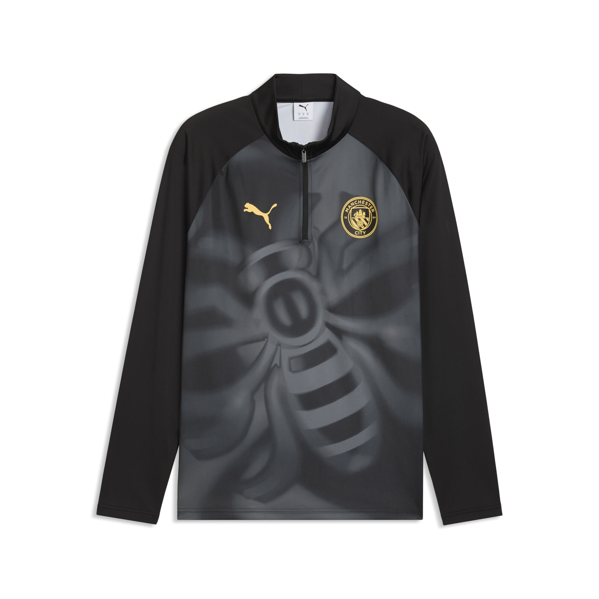 PUMA Męska bluza rozgrzewkowa Manchester City F.C. z zamkiem 1/4, Akcesoria, Czarny, XXL