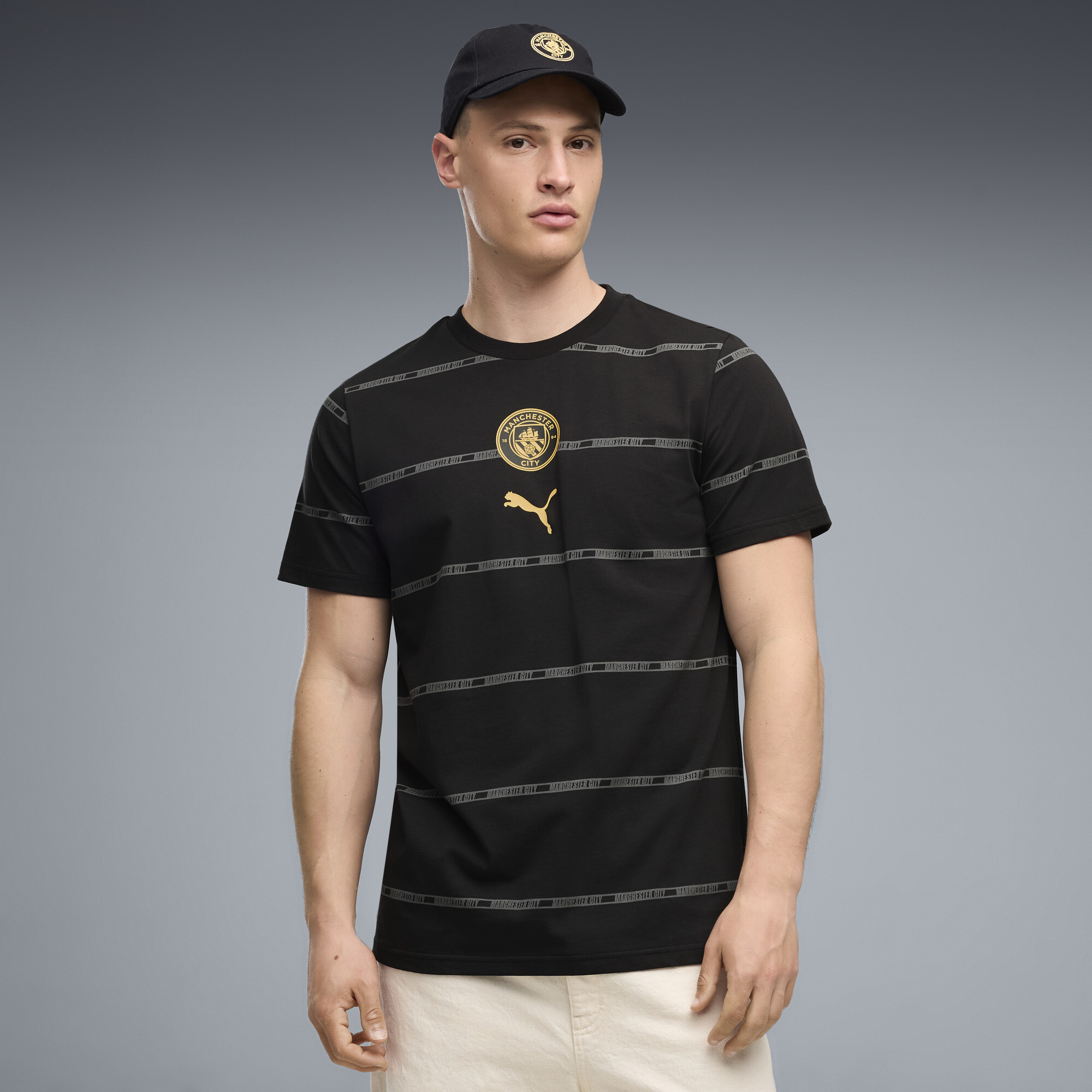 PUMA Męska koszulka Manchester City ftblCulture Printed, Odzież, Czarny, XXL