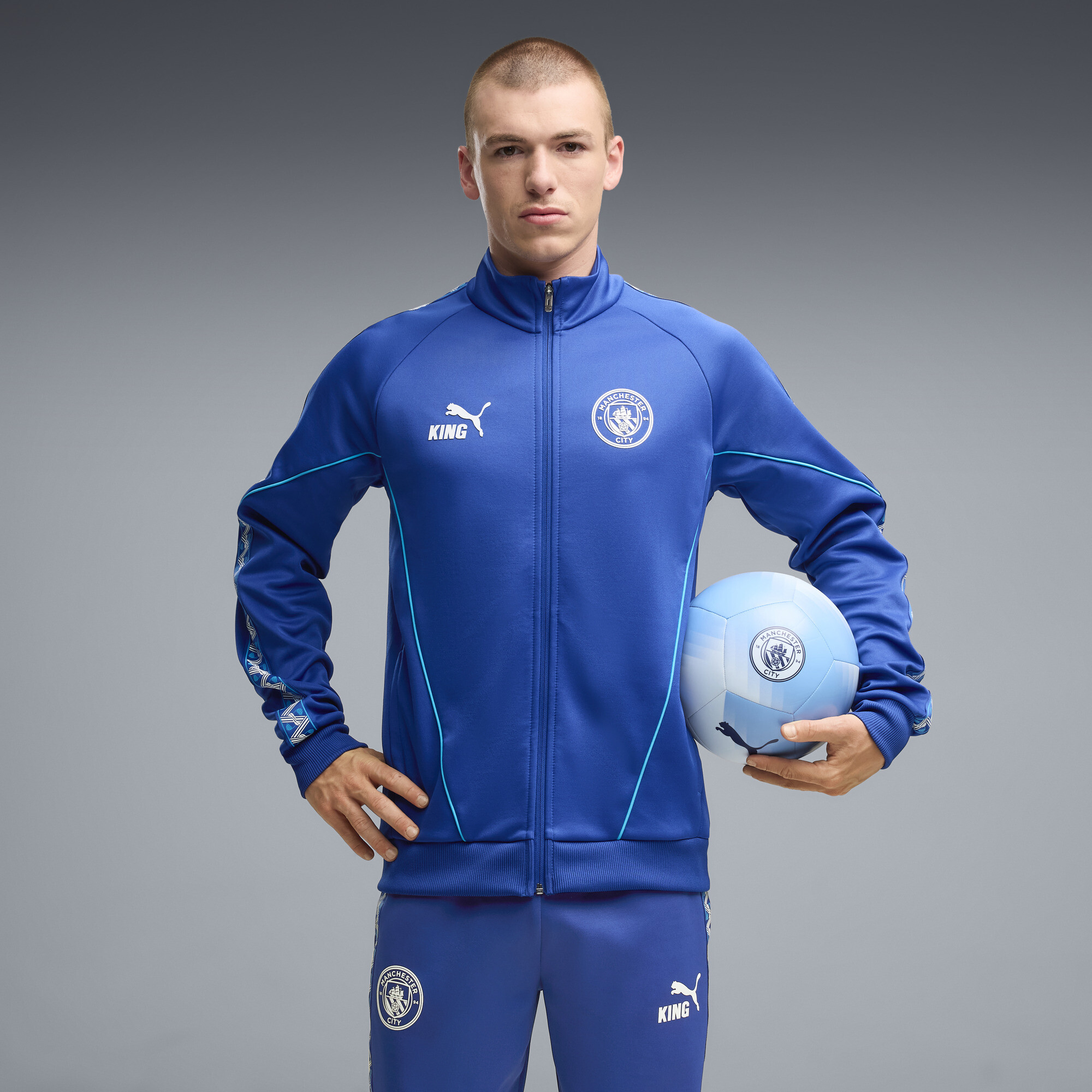 PUMA Manchester City KING Anthem Men's Track Jacket in Blue, Size XXL