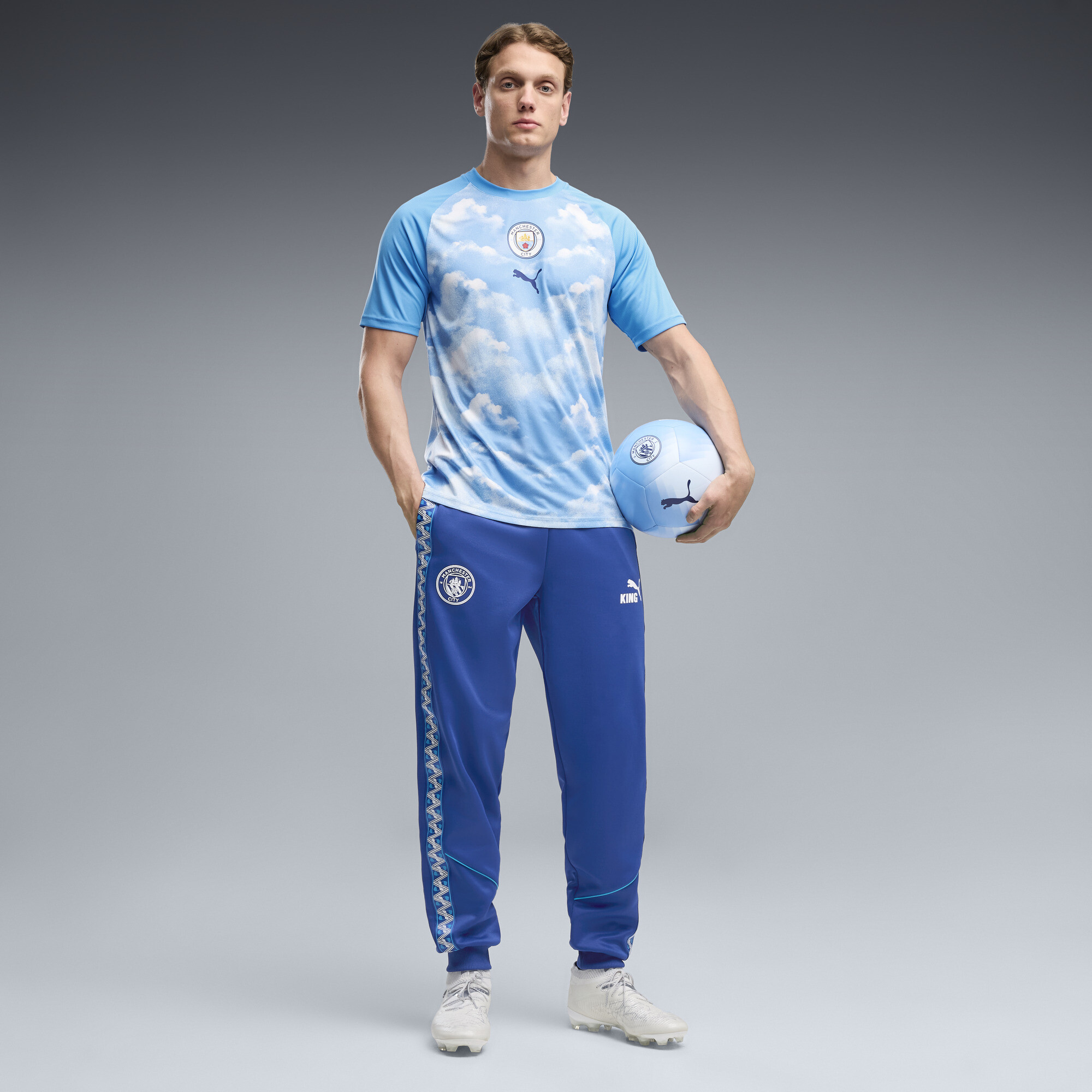 PUMA Manchester City KING Anthem Men's Pants in Blue, Size M