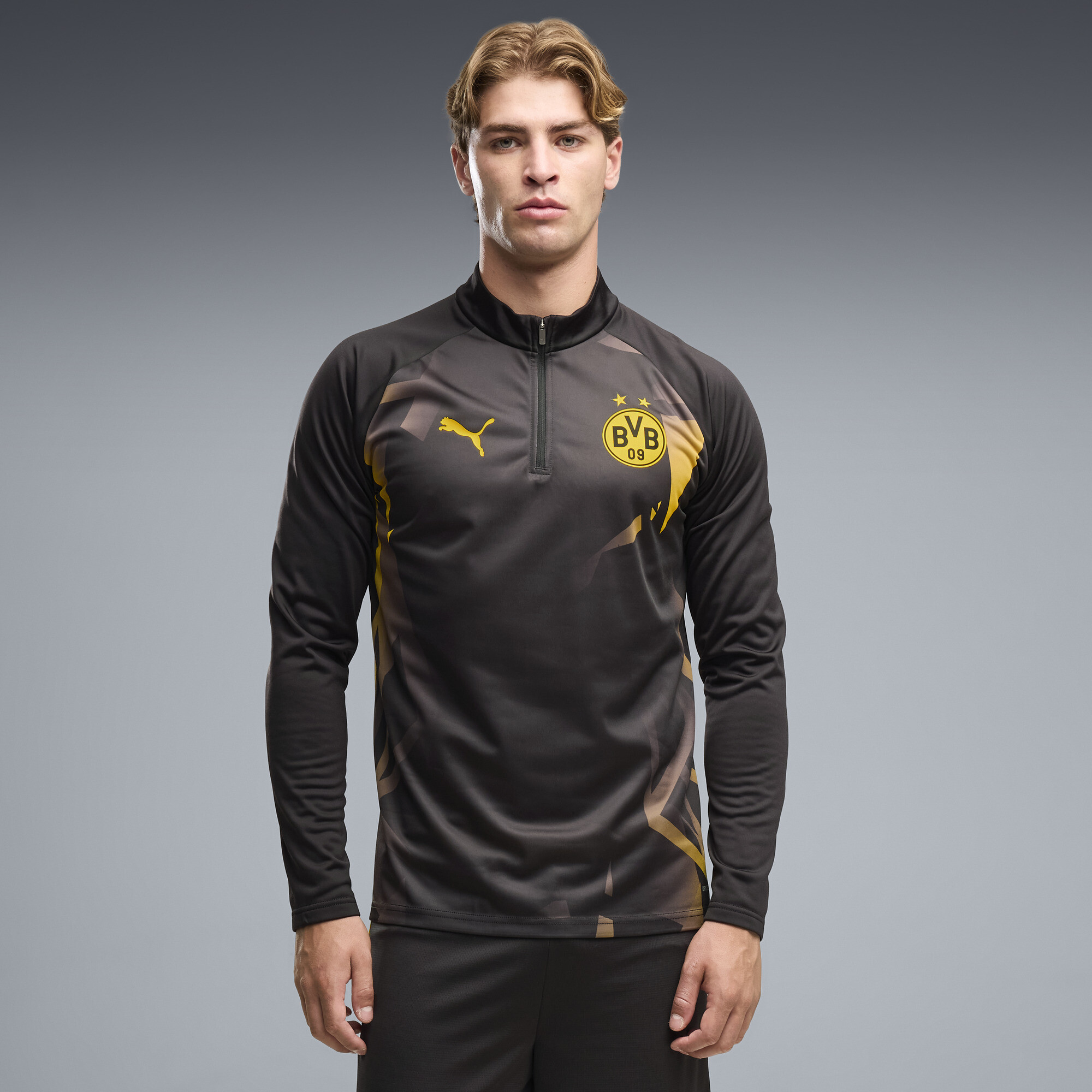 PUMA Borussia Dortmund Aufwärmoberteil Herren, Accessoires, Schwarz, L