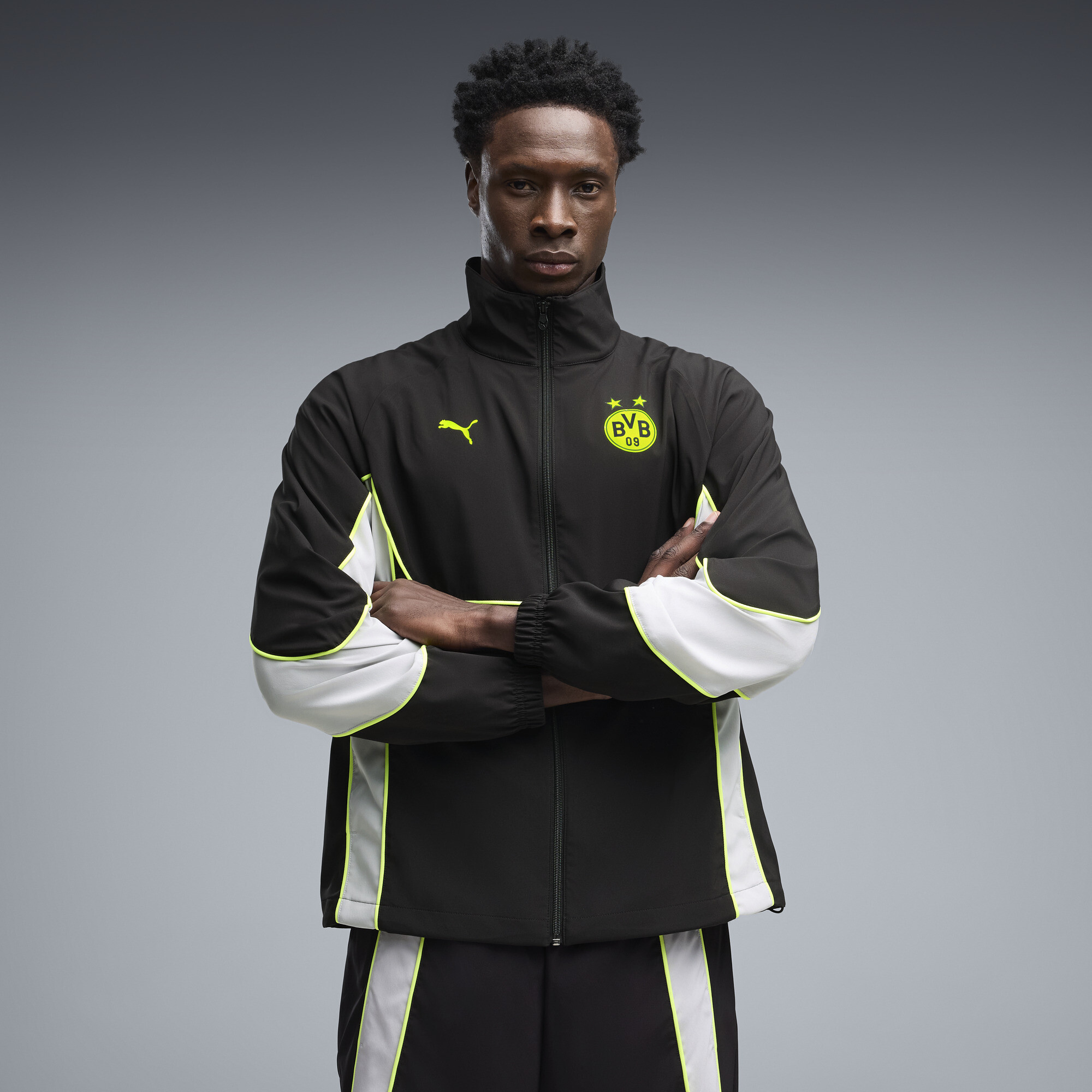 Veste zippe PUMATECH-X Borussia Dortmund Homme Vtements Noir XL 95 €