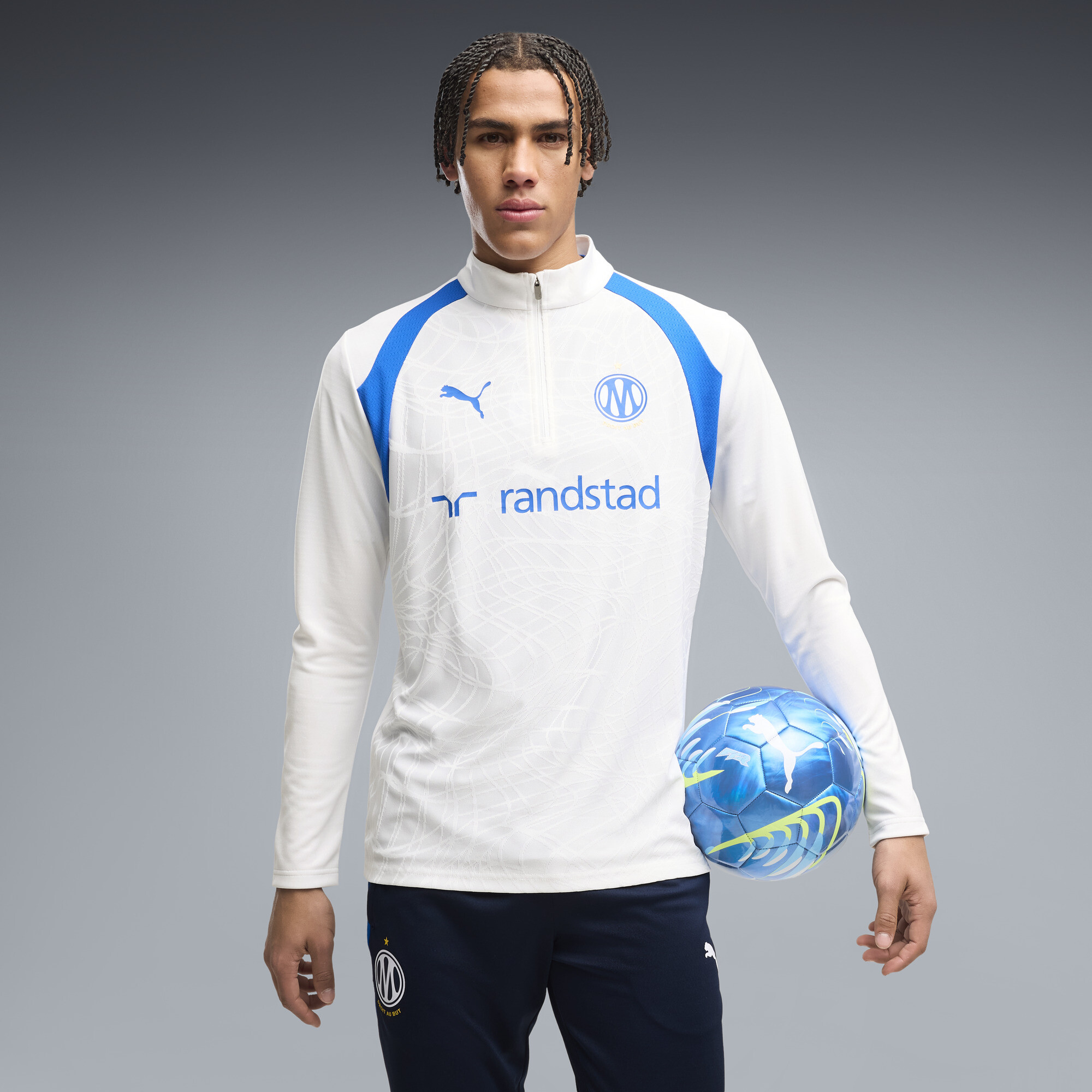 PUMA Haut d’entraînement à col zippé Olympique de Marseille Homme Accessoires
