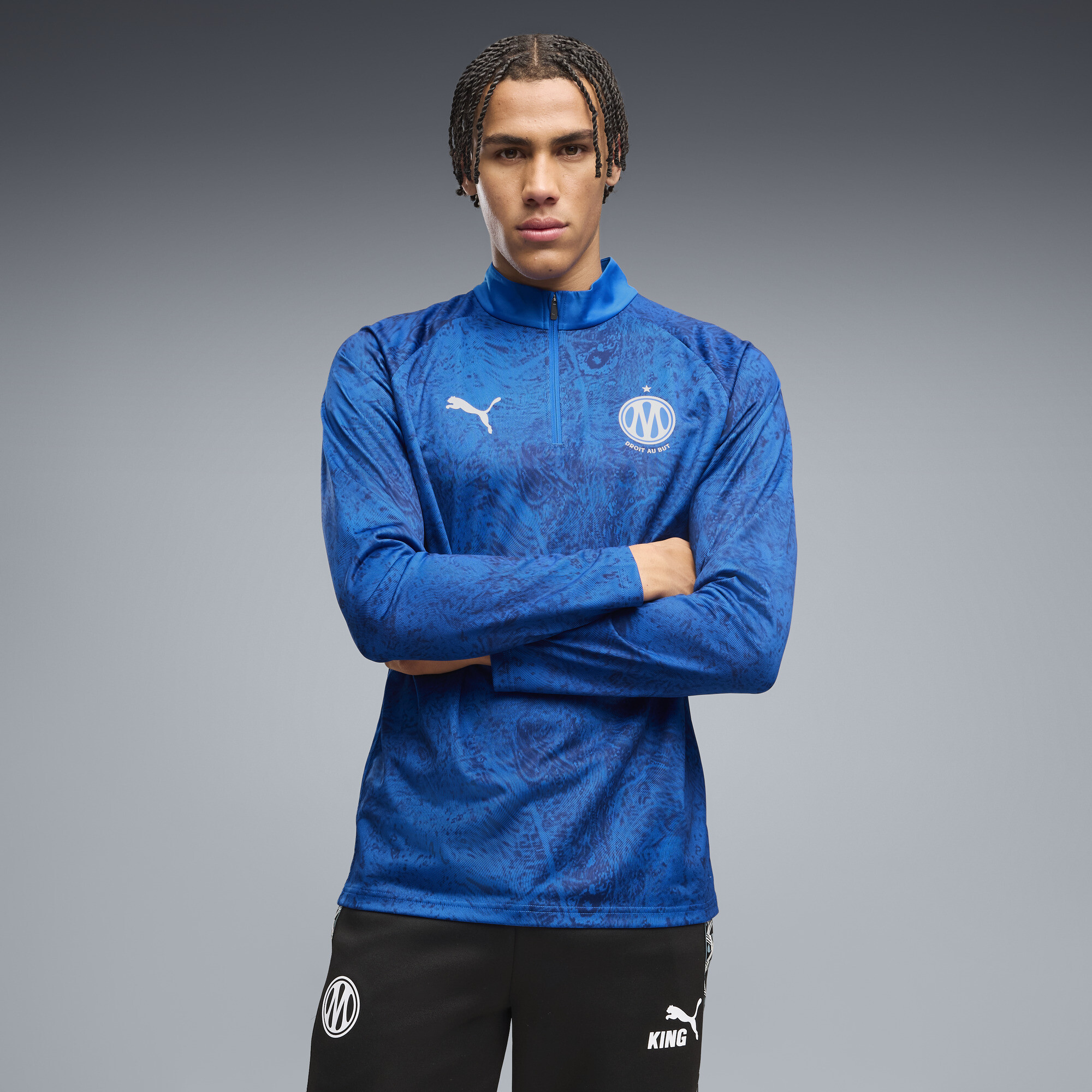 PUMA Haut d’échauffement à col zippé Olympique de Marseille Homme Accessoires