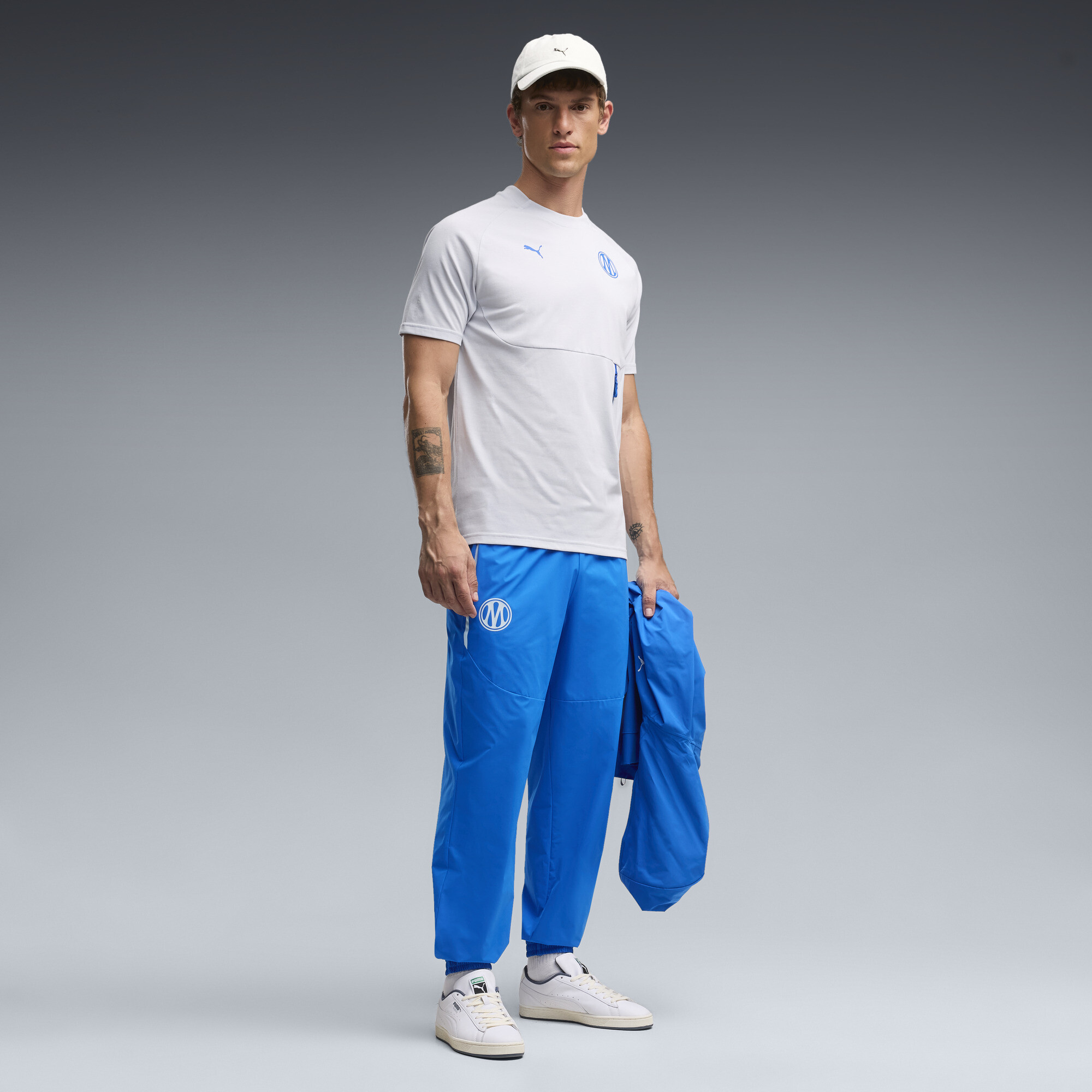 Olympique de Marseille PUMATECH Gewebte Hose Herren, Accessoires, Blau, L