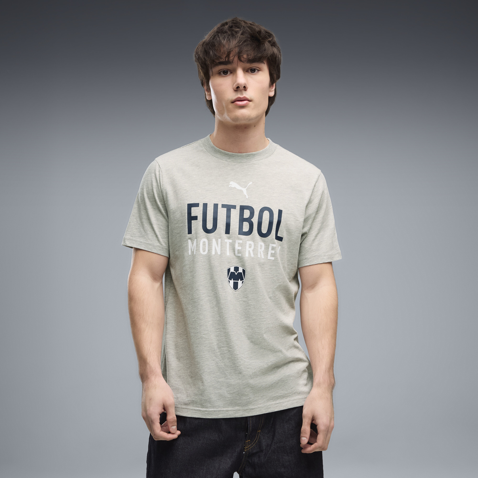 PUMA Adult CF Monterrey Football Culture T-Shirt, Men's, Medium, Gray
