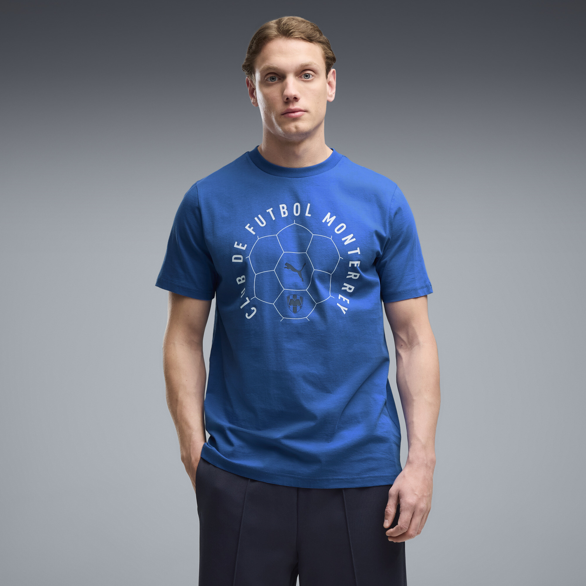PUMA CF Monterrey ftblCulture Men's Soccer T-Shirt in Blue, Size XL