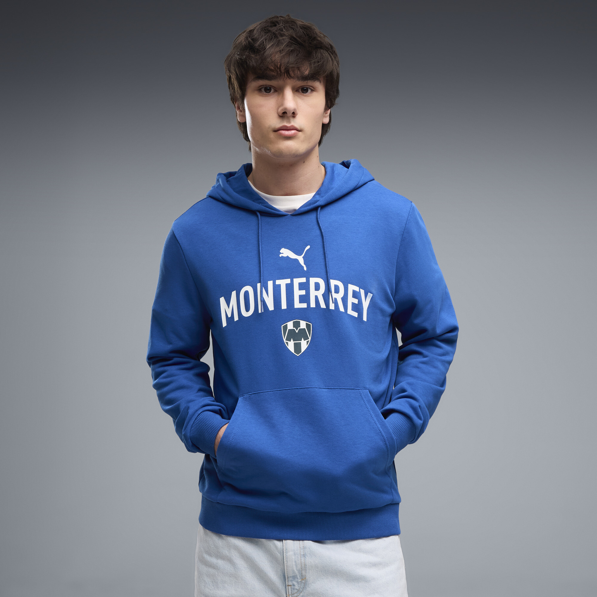 PUMA CF Monterrey ftblCulture Men's Slim Soccer Hoodie in Blue, Size M