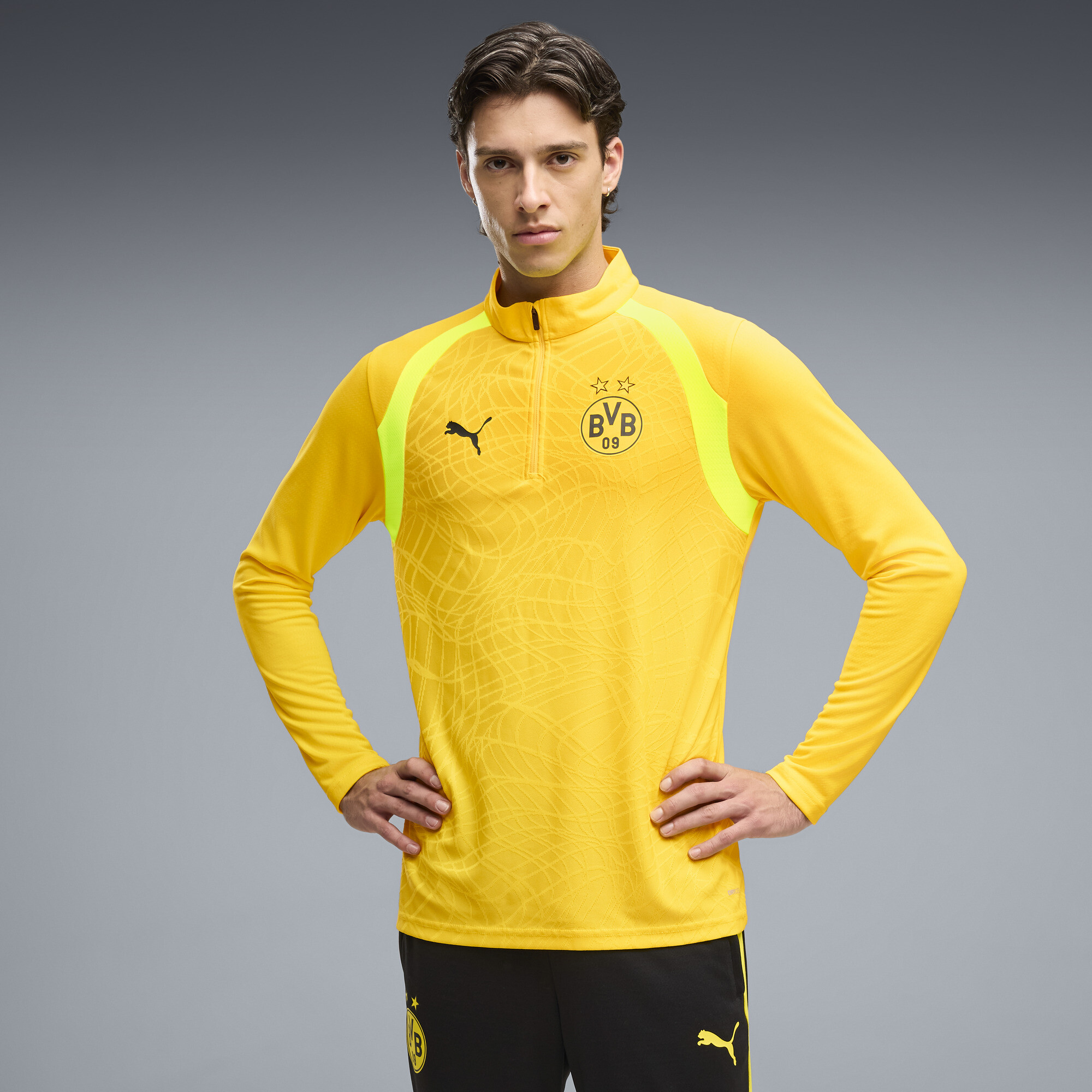 PUMA Adult Borussia Dortmund 2026 Training 1/4 Zip Pullover, Men's, Medium, Yellow