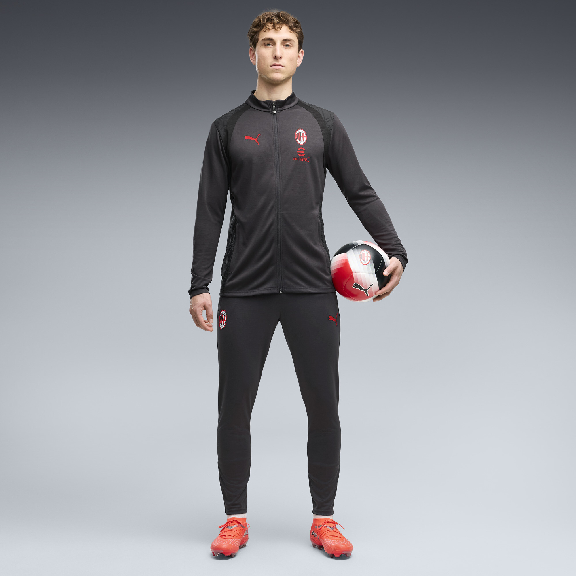 PUMA AC Milan Men's Slim Soccer Training Pants in Grey, Size S