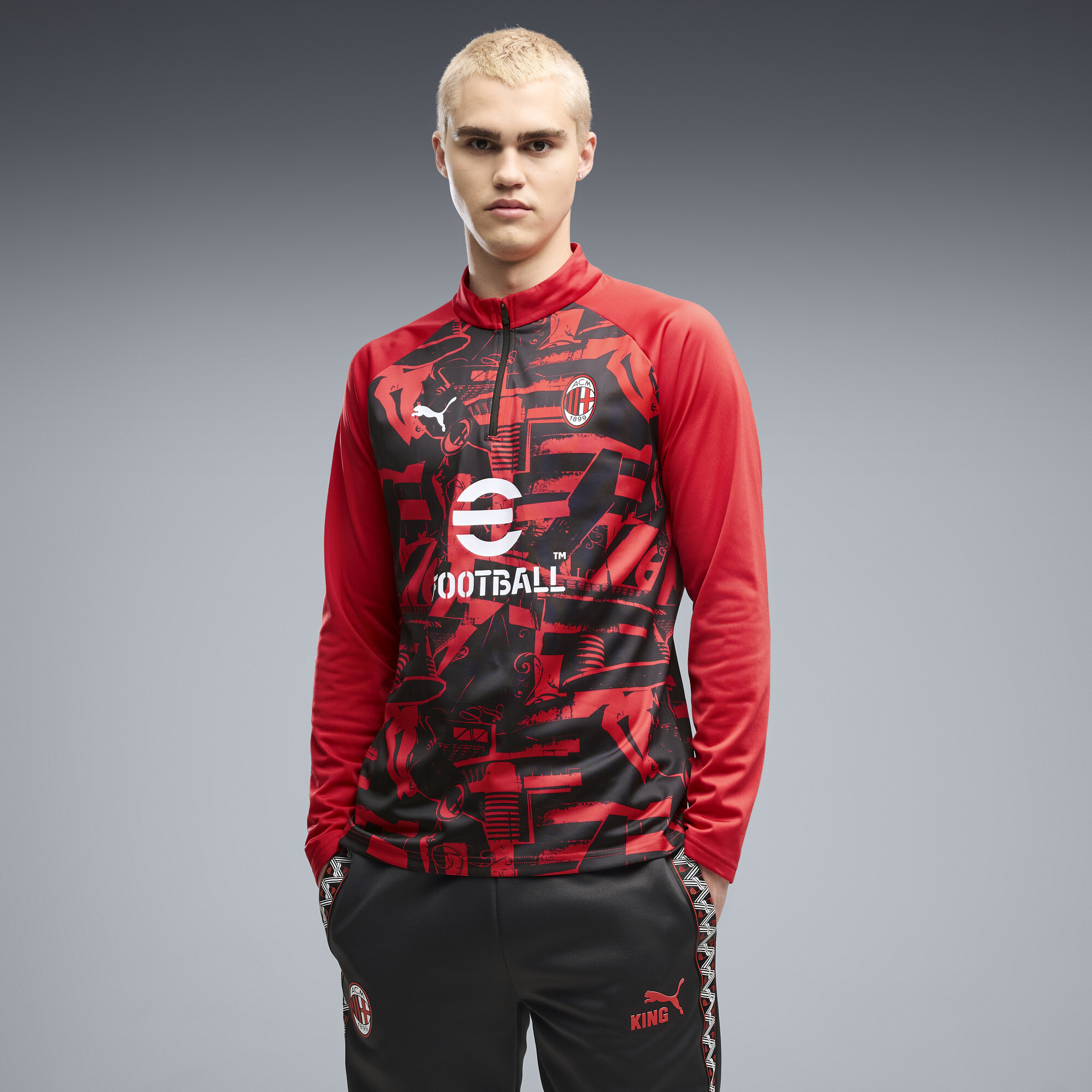 PUMA Haut d’échauffement 14 zip AC Milan Homme Accessoires