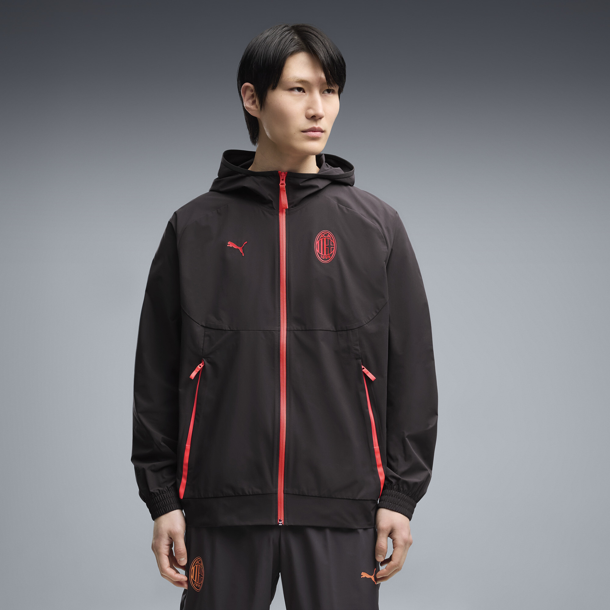 Veste décontractée à zip PUMATECH AC Milan Homme Vêtements