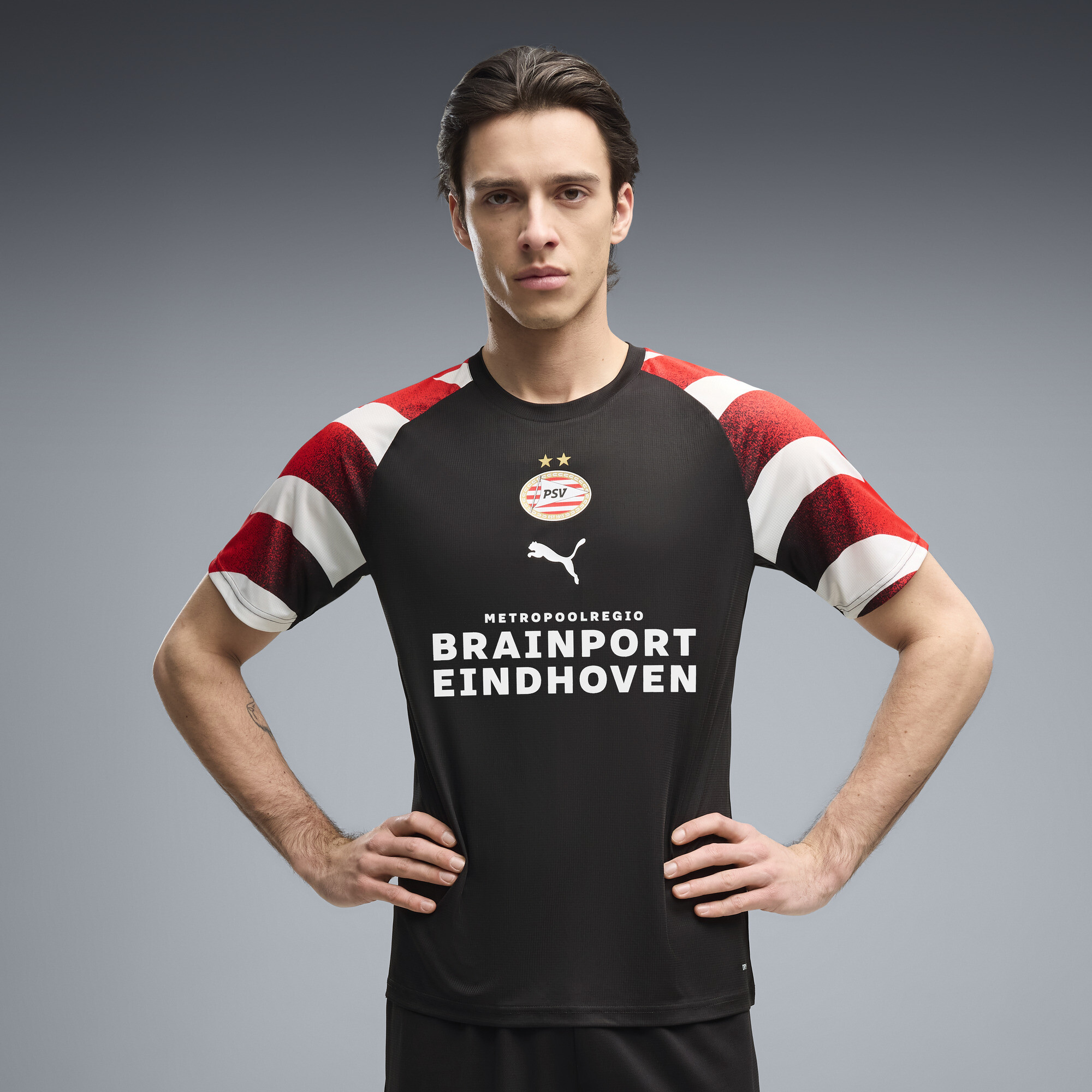 PUMA Camiseta de calentamiento PSV Eindhoven para hombre, Accesoiros, Negro, XXL