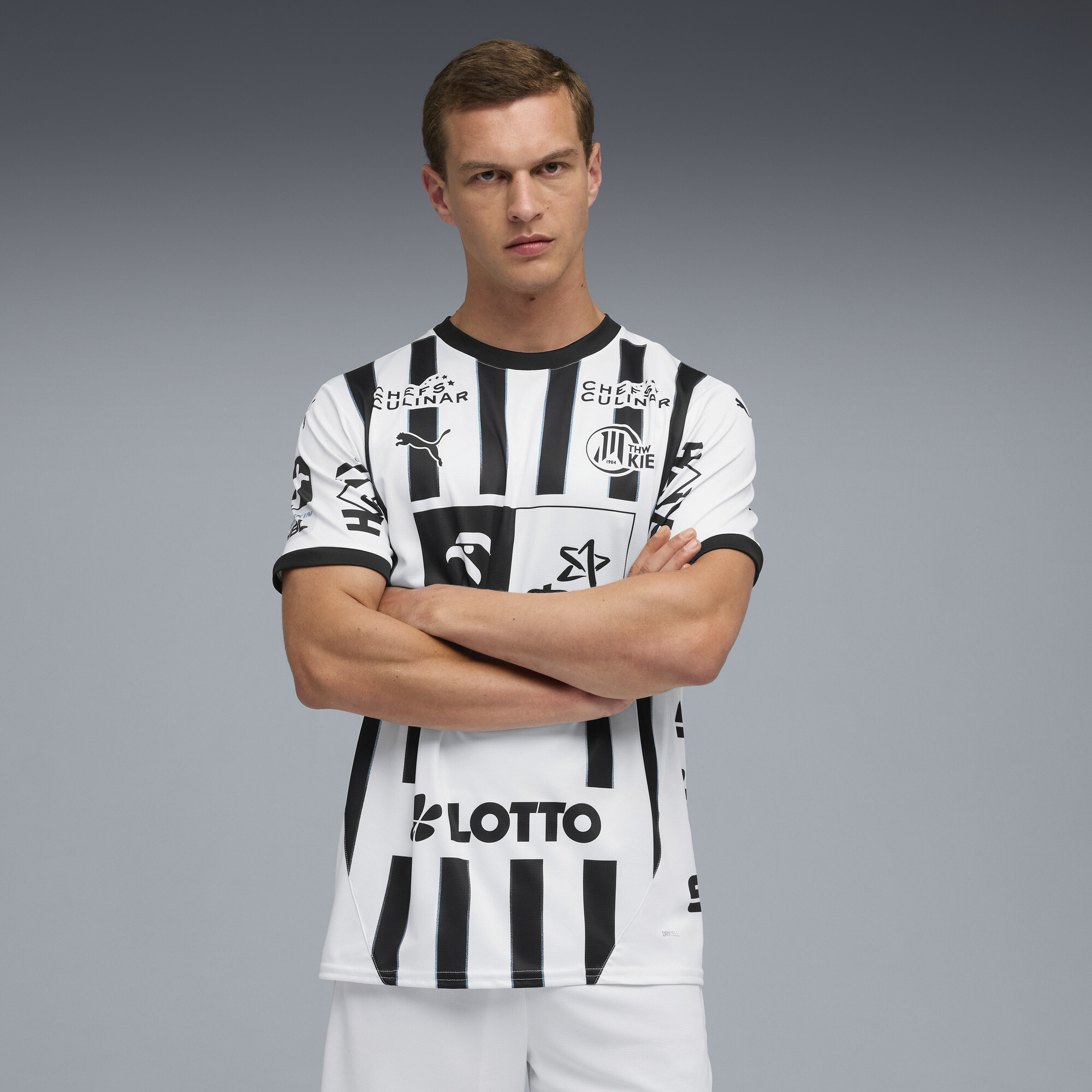 PUMA THW Kiel 25/26 thuisshirt voor Heren, Zwart/Wit, Maat XS thumbnail 4