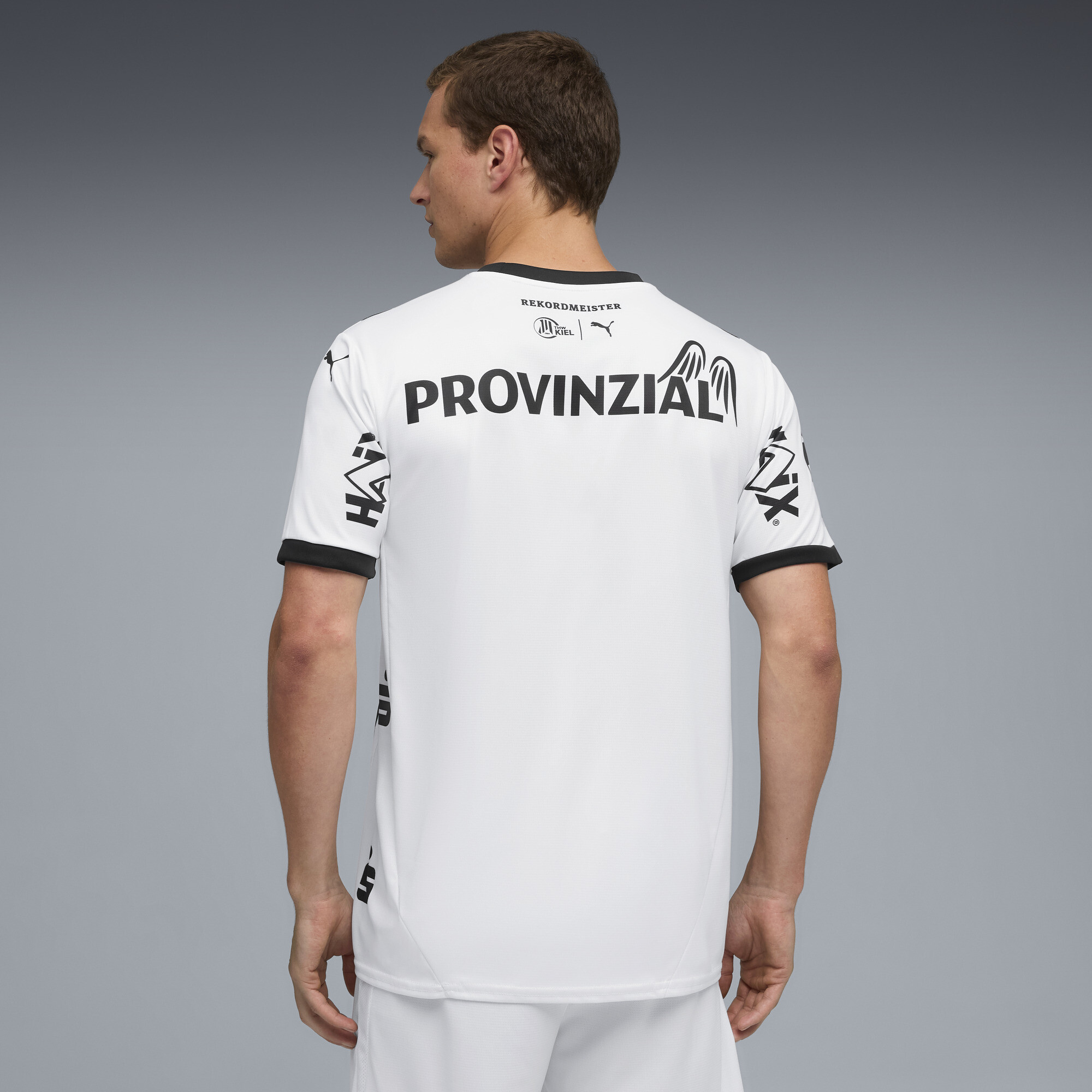 PUMA THW Kiel 25/26 thuisshirt voor Heren, Zwart/Wit, Maat XS thumbnail 3