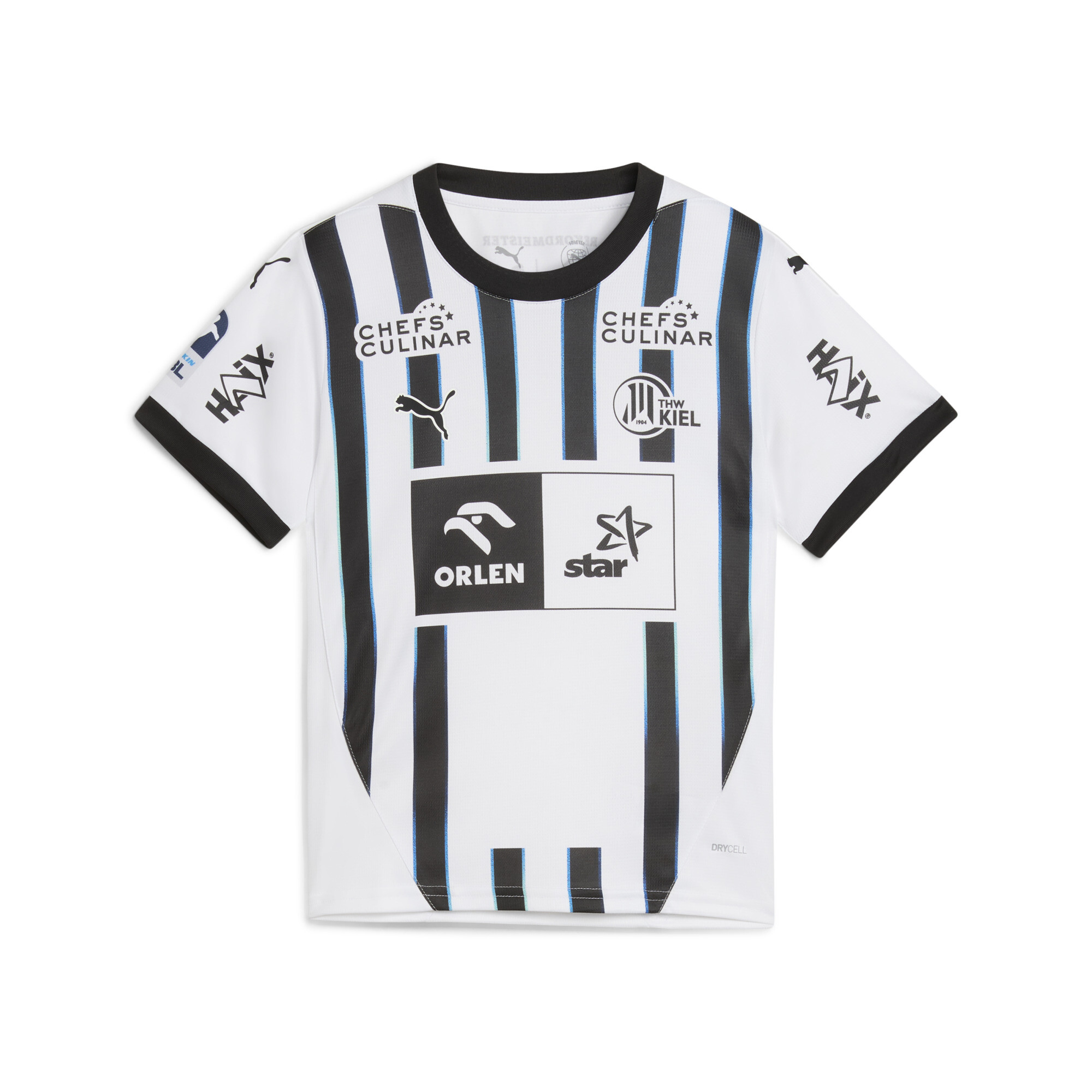 PUMA THW Kiel 25/26 thuisshirt, Zwart/Wit, Maat 4-5Y