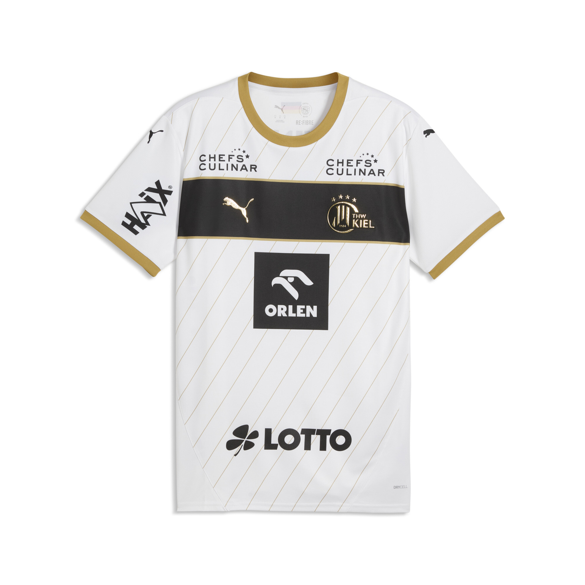 PUMA THW Kiel handbalshirt voor Heren, Wit/Goud, Maat L