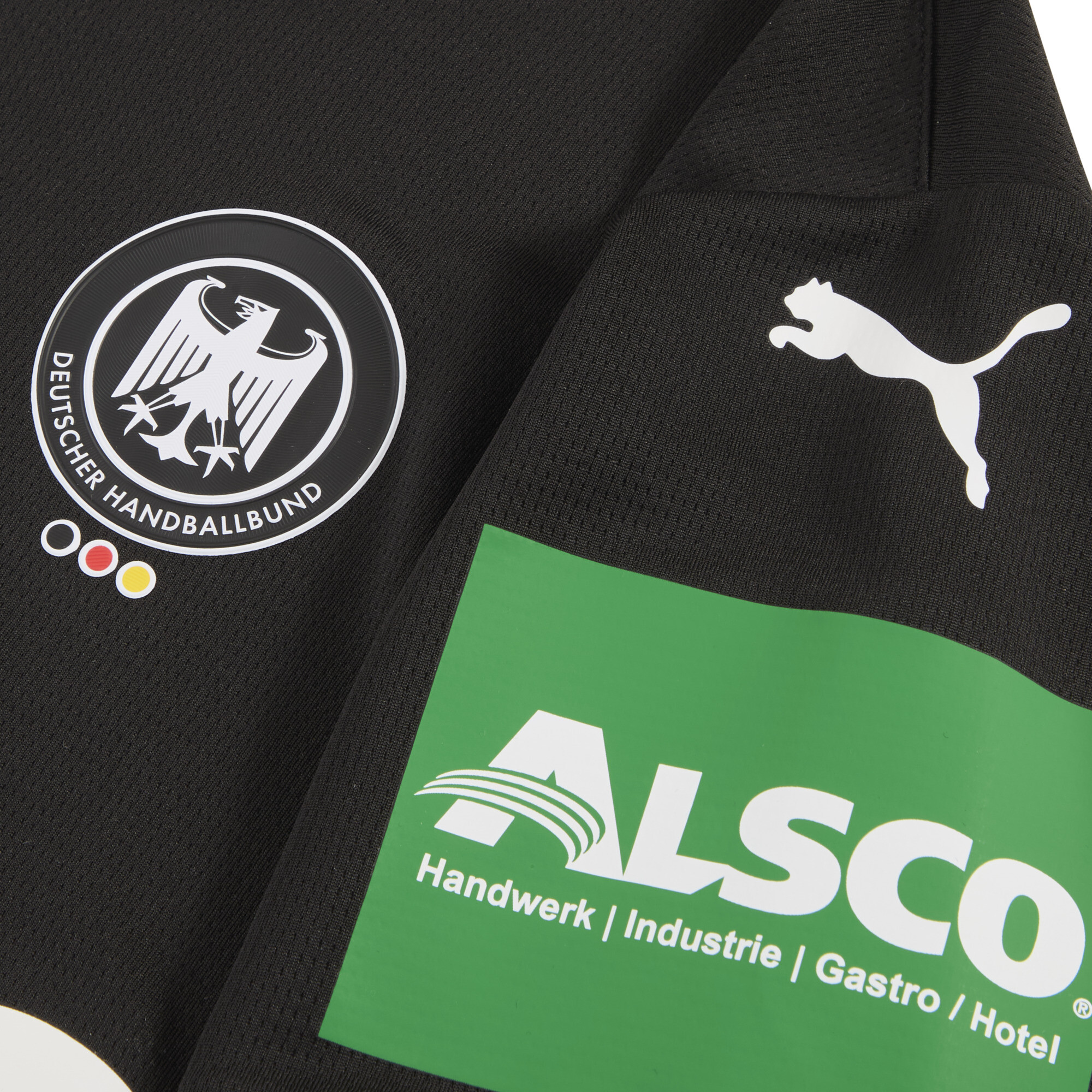 PUMA Duitse handbalbond uitshirt, Zwart, Maat 15-16Y thumbnail 2