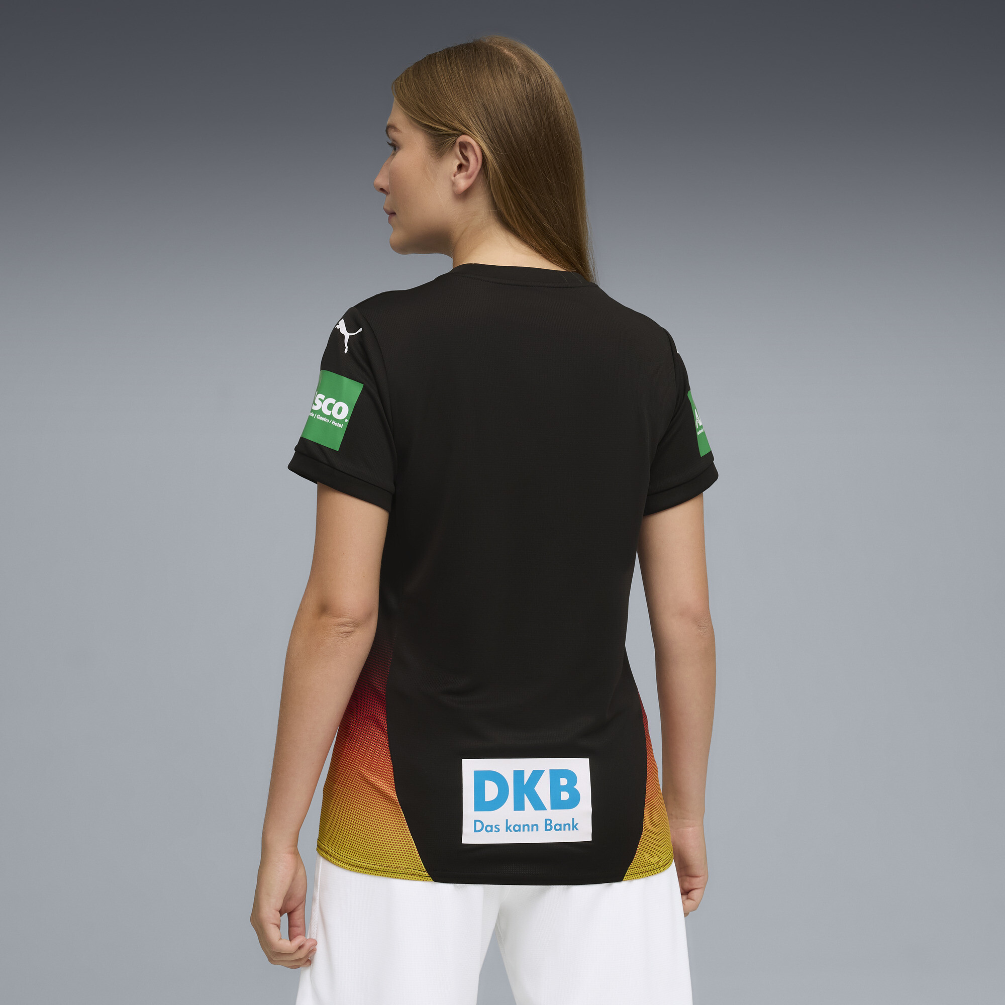 PUMA Duitse handbalbond uitshirt voor Dames, Zwart, Maat M thumbnail 3