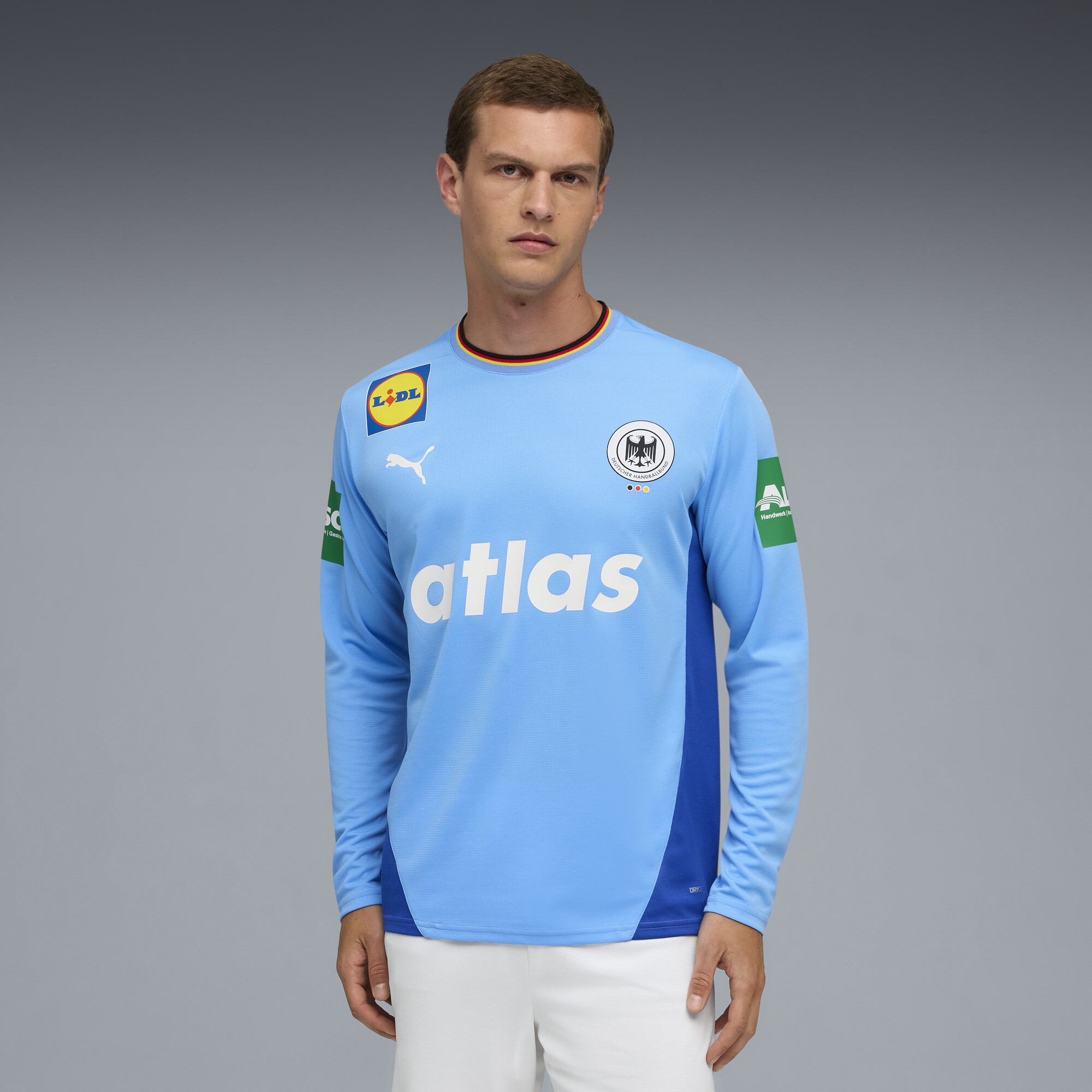 PUMA Duitse handbalbond keepersshirt voor Heren, Blauw, Maat XL thumbnail 4