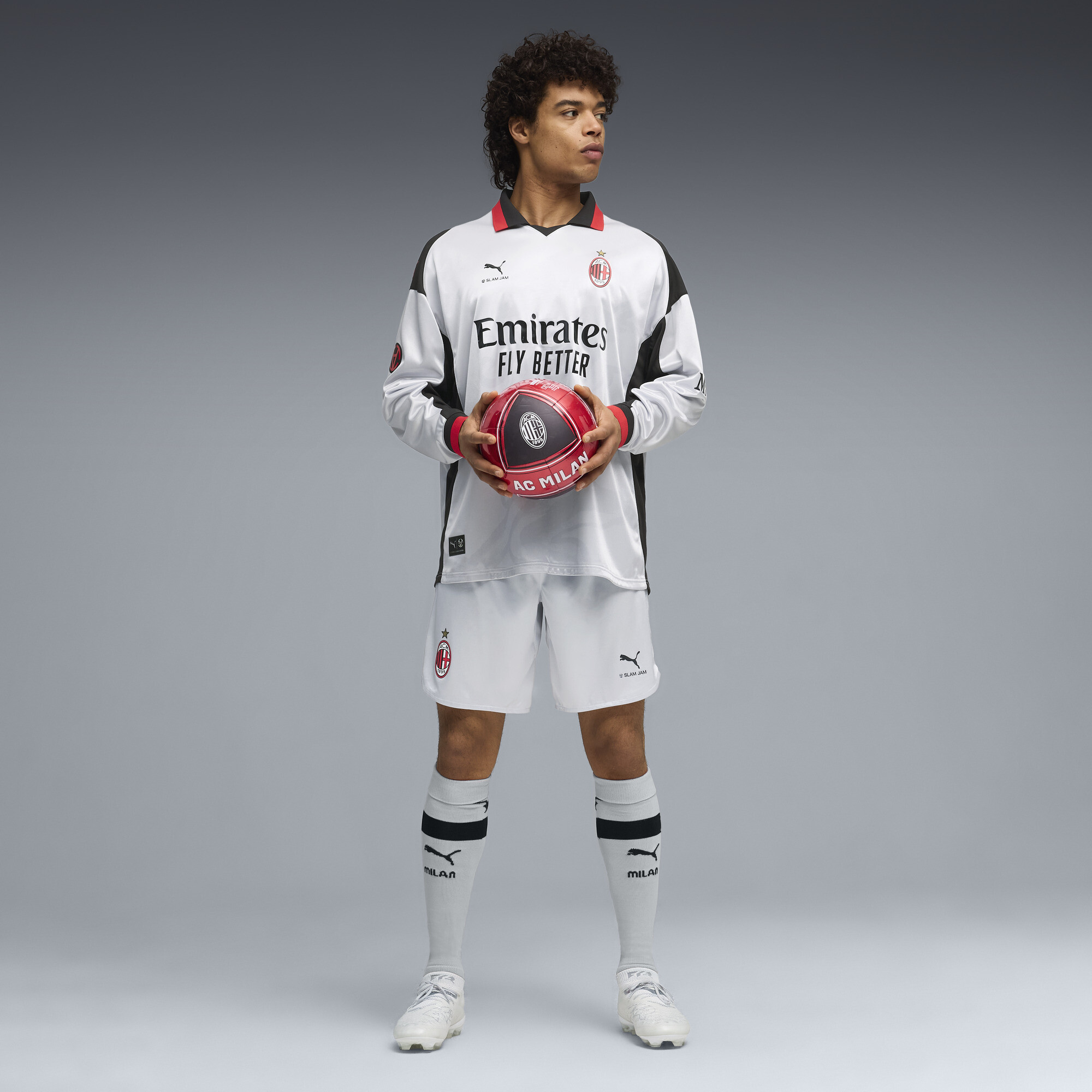 PUMA AC MILAN x SLAM JAM Limited Edition shirt met lange mouwen voor Heren, Zilver, Maat 3XL thumbnail 8