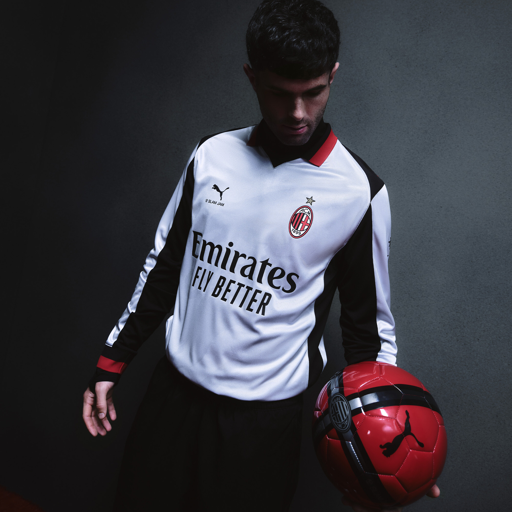 PUMA AC MILAN x SLAM JAM Limited Edition shirt met lange mouwen voor Heren, Zilver, Maat 3XL thumbnail 5