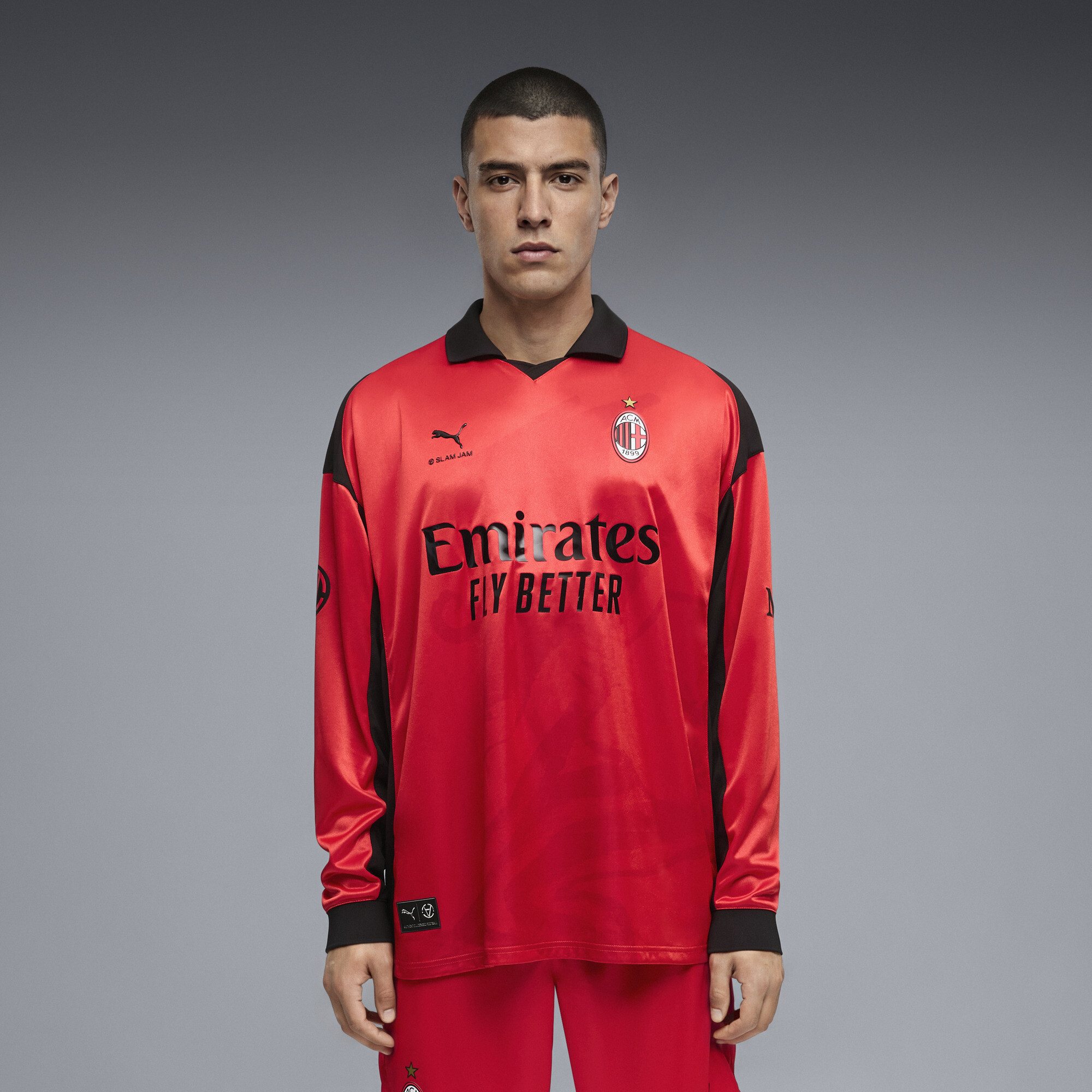 PUMA AC MILAN x SLAM JAM Limited Edition shirt met lange mouwen voor Heren, Rood, Maat XXL thumbnail 9