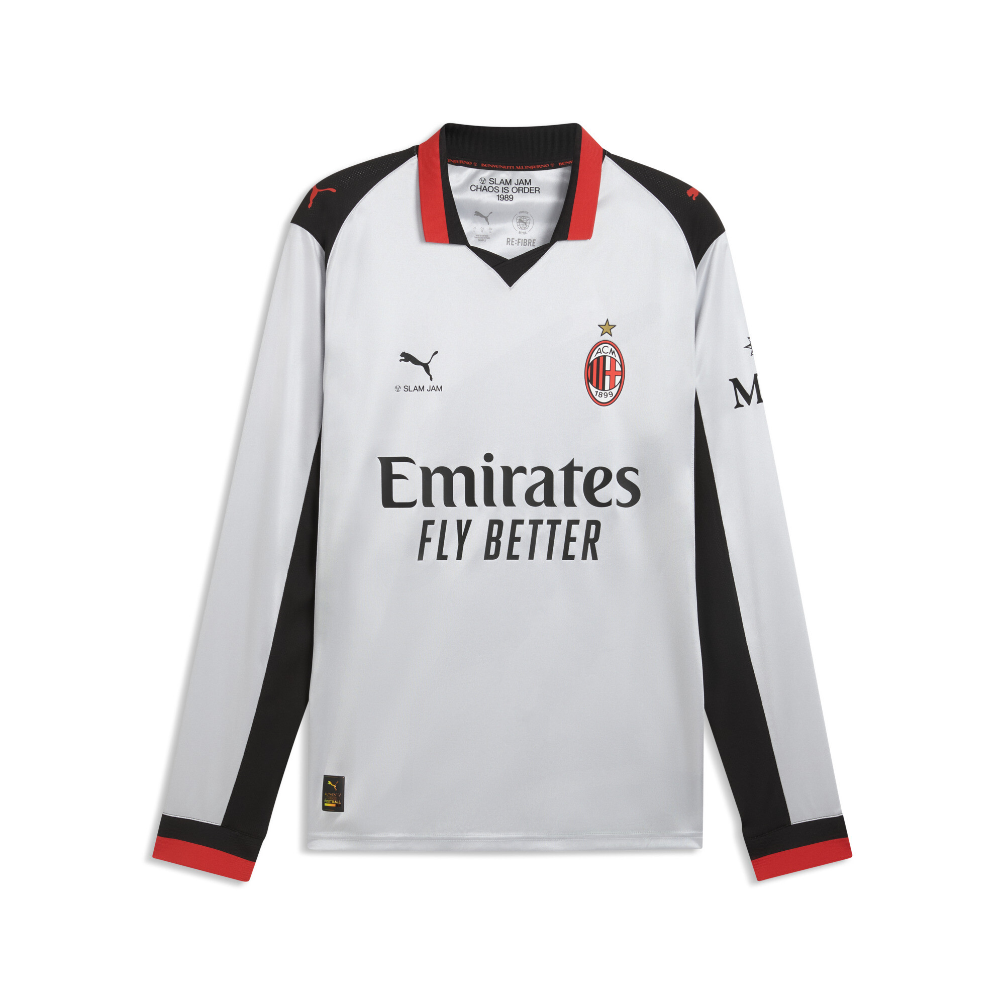 PUMA AC MILAN x SLAM JAM shirt met lange mouwen voor Heren, Zilver, Maat XS thumbnail 3