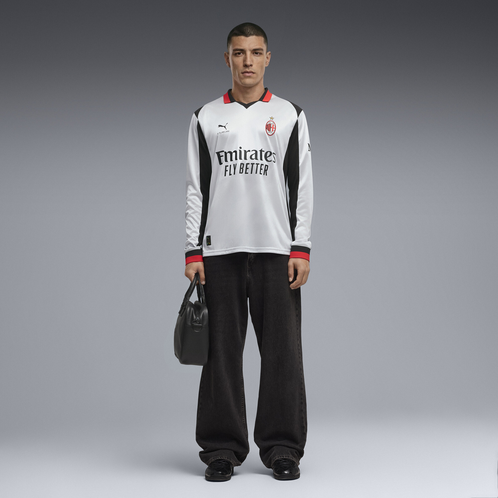 PUMA AC MILAN x SLAM JAM shirt met lange mouwen voor Heren, Zilver, Maat XS thumbnail 7