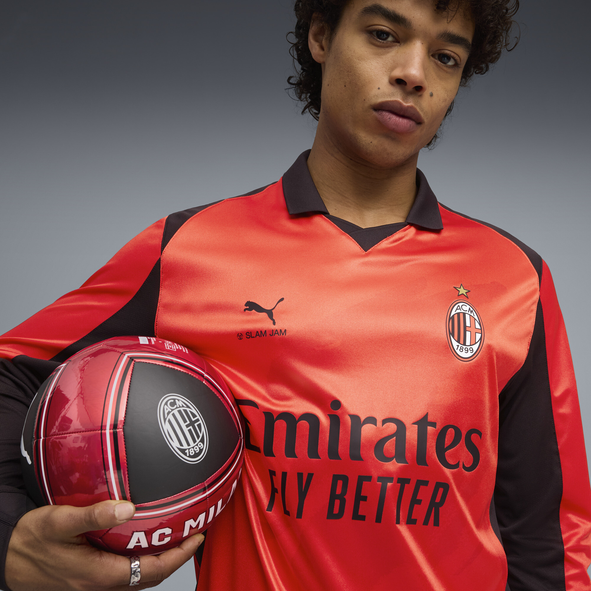 PUMA AC MILAN x SLAM JAM shirt met lange mouwen voor Heren, Rood, Maat M thumbnail 8