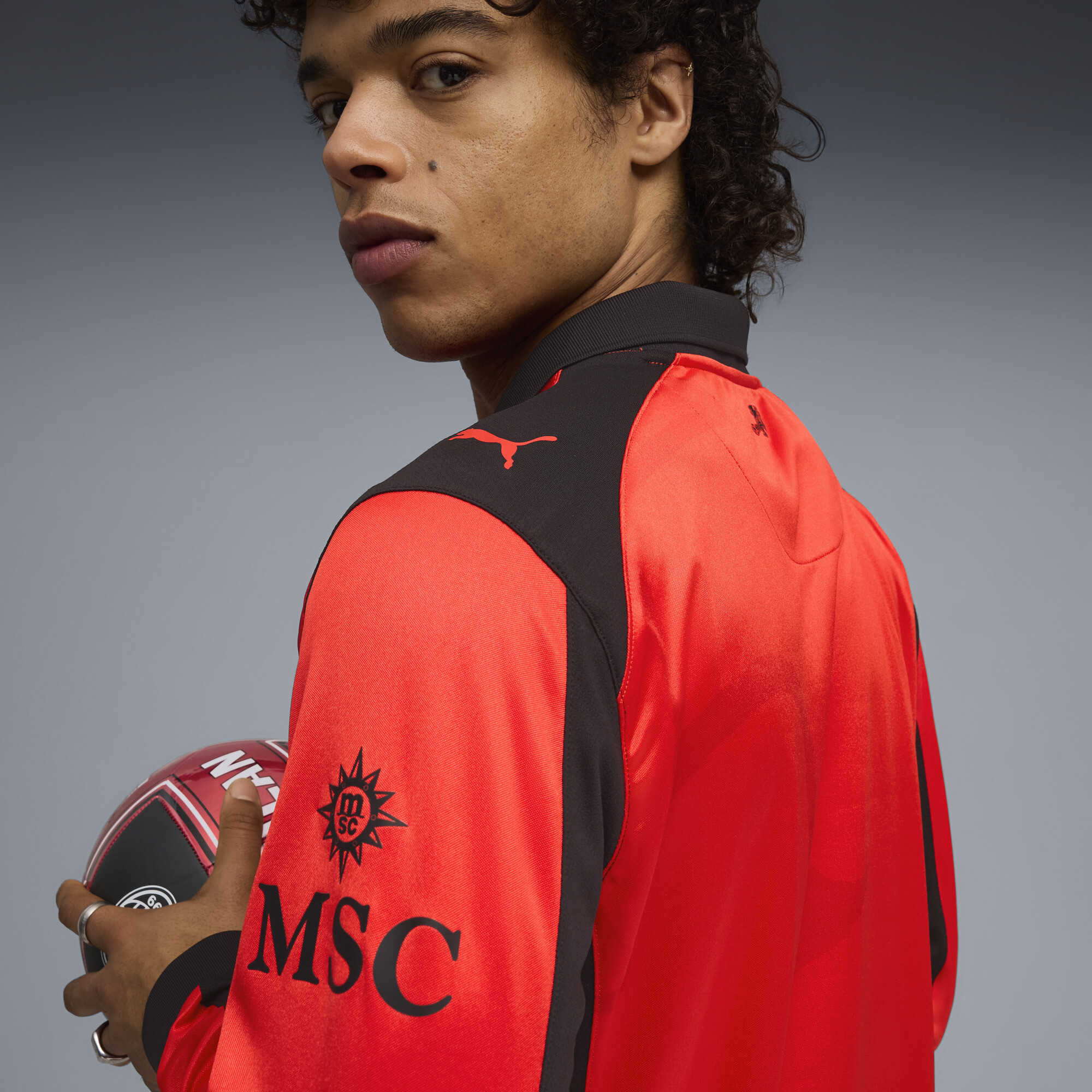 PUMA AC MILAN x SLAM JAM shirt met lange mouwen voor Heren, Rood, Maat M thumbnail 5