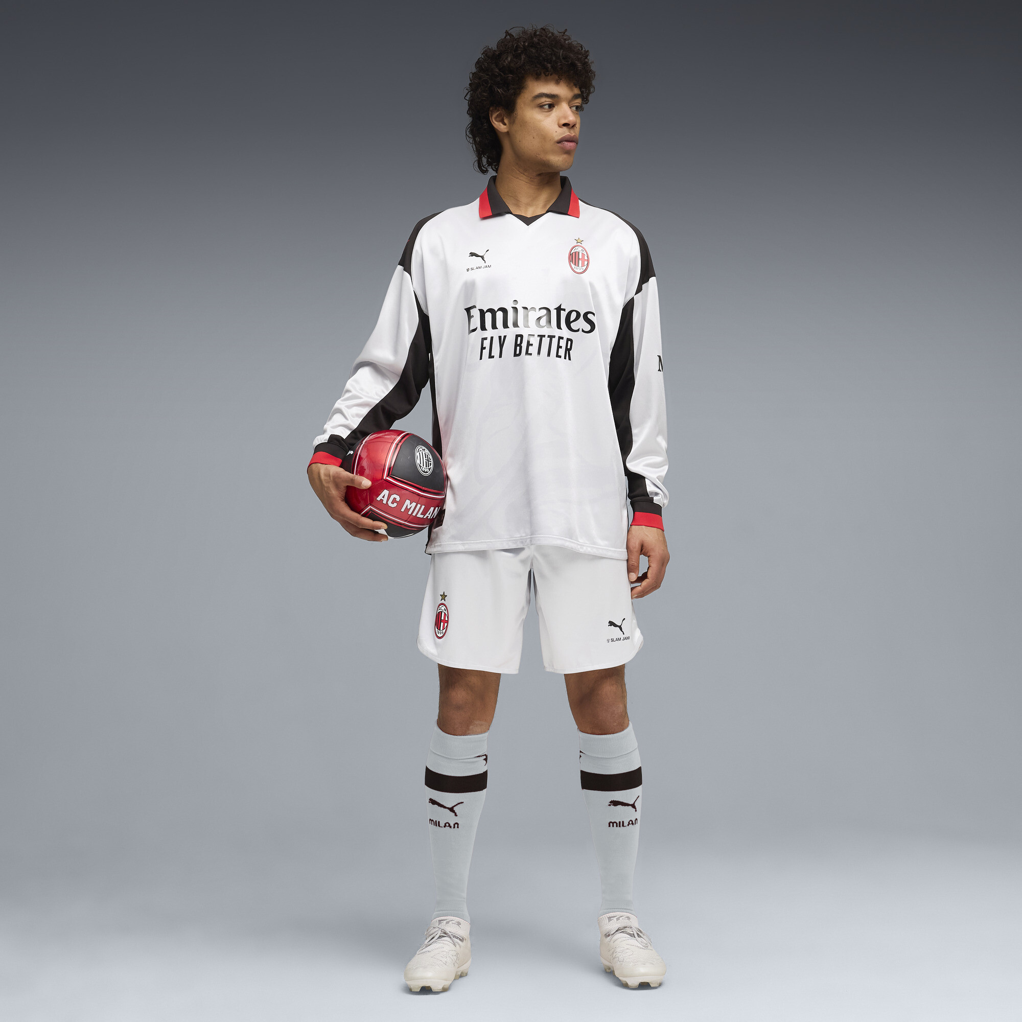 PUMA AC MILAN x SLAM JAM Jam short voor Heren, Zilver, Maat XS thumbnail 4