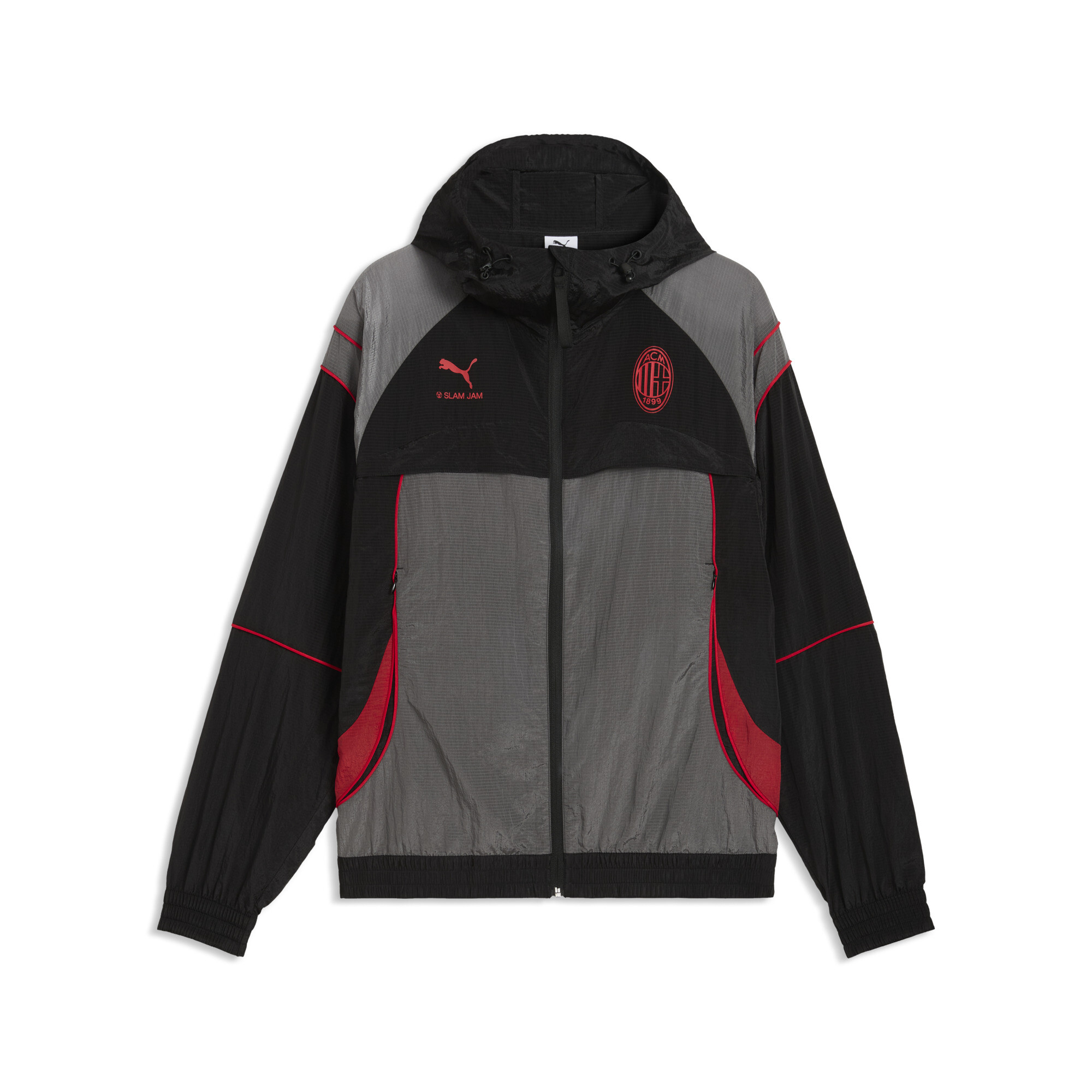 PUMA AC MILAN x SLAM JAM trainingsjack voor Heren, Zwart/Grijs, Maat L thumbnail 3