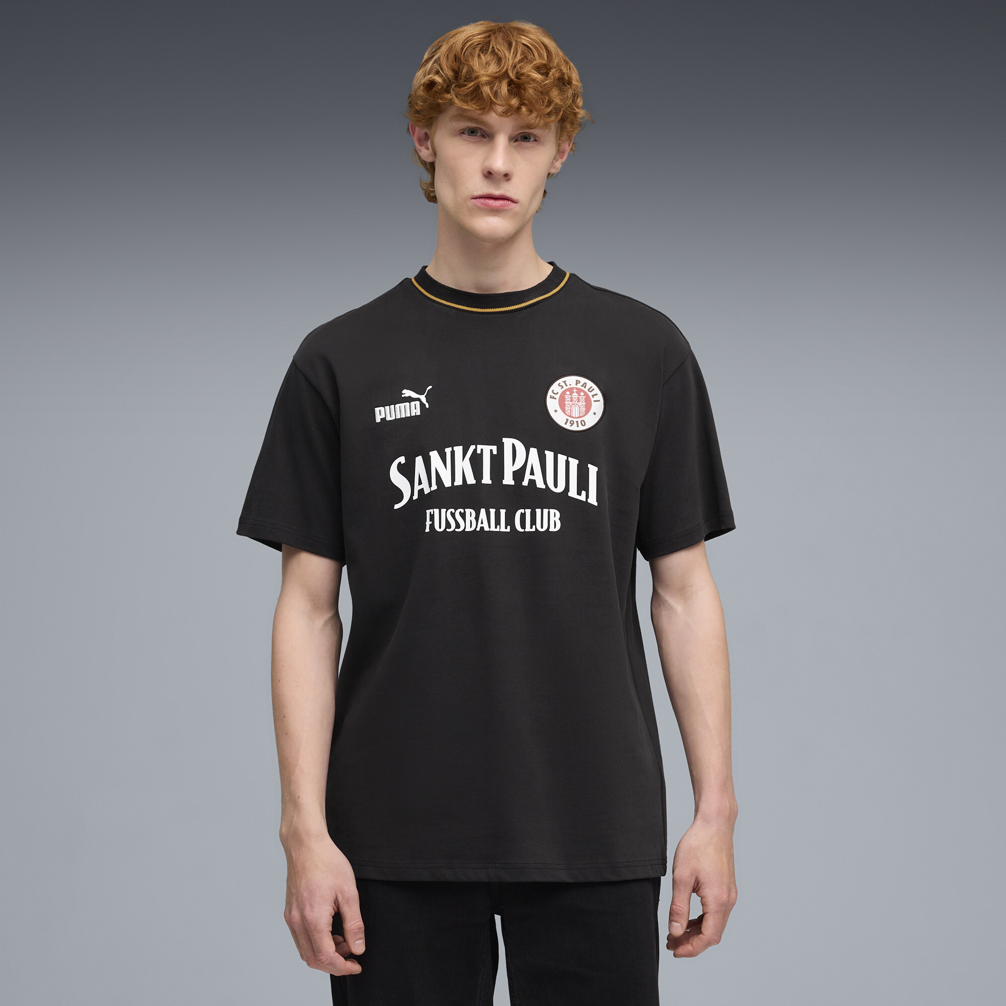 PUMA FC St. Pauli Retro T-shirt voor Heren, Zwart/Wit, Maat L